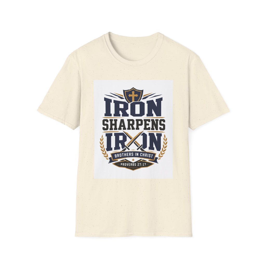 Iron Sharpens Iron T-Shirt — Christian Faith Shield Design