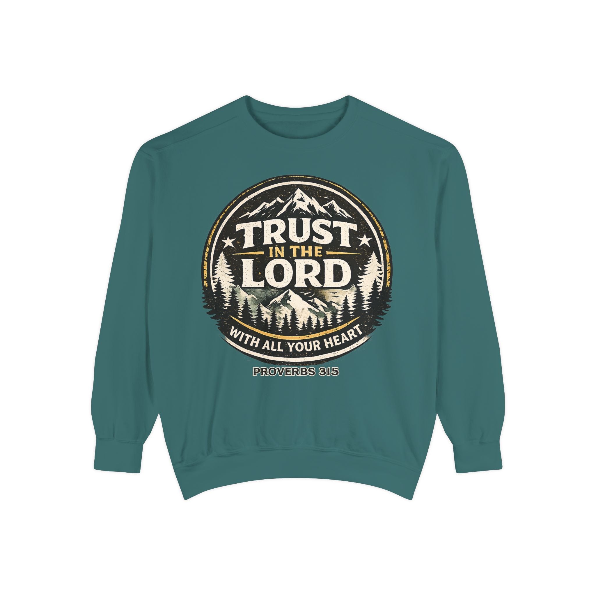 Trust in the Lord Sweatshirt — Proverbs 3:5 Faith Graphic Crewneck