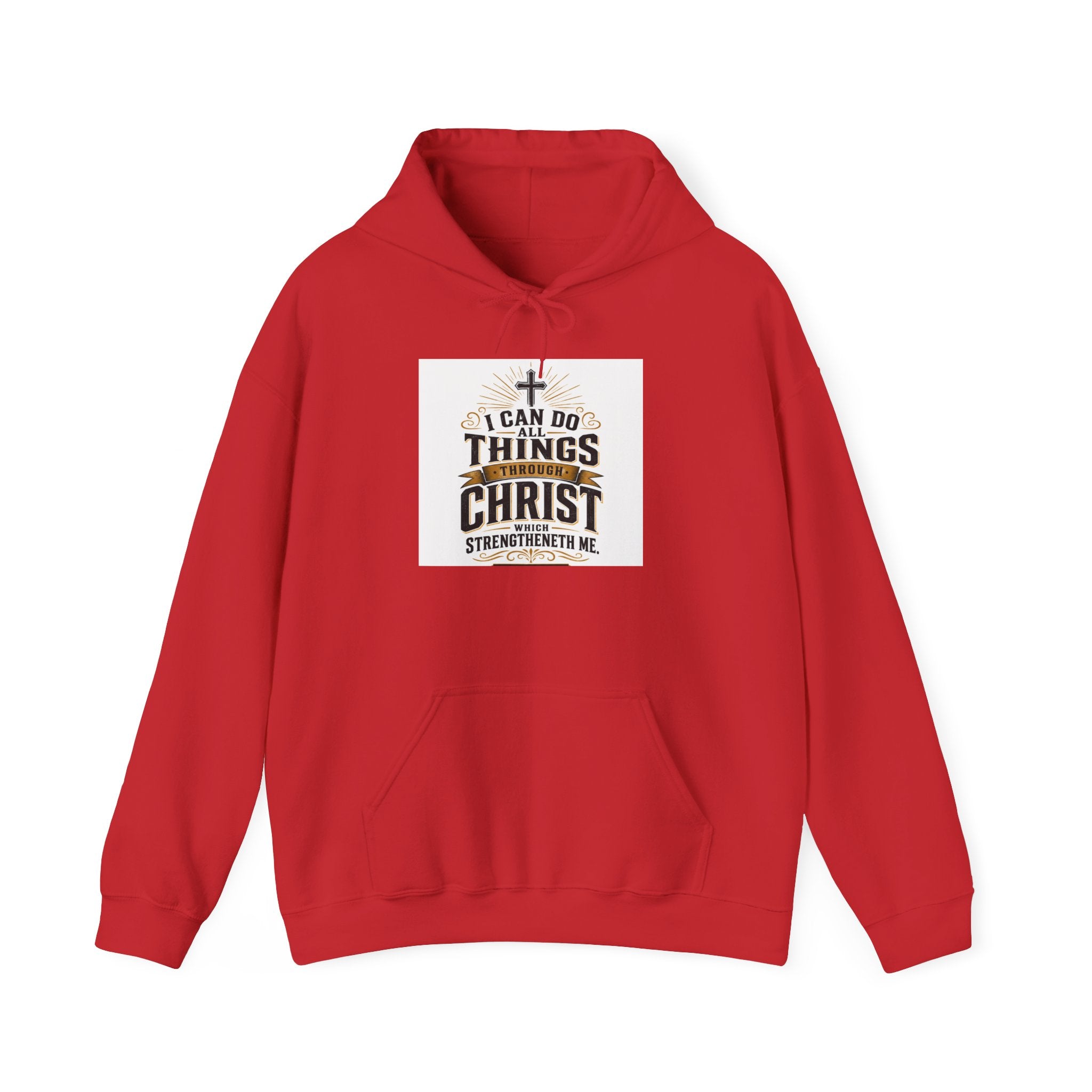 Christian Hoodie – "I Can Do All Things Through Christ" Inspirational Faith Sweatshirt
