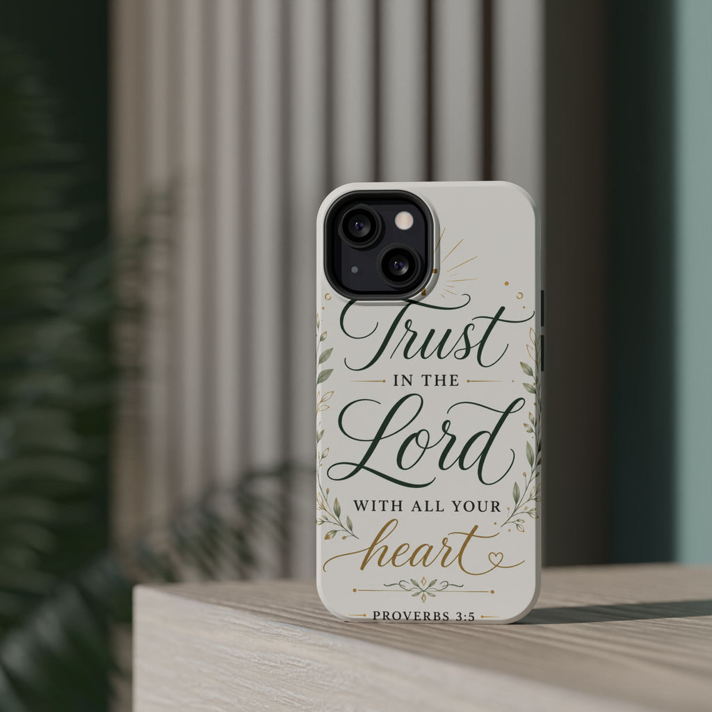 Phone Case — "Trust in the Lord with All Your Heart" Christian Magnetic Impact-Resistant Case