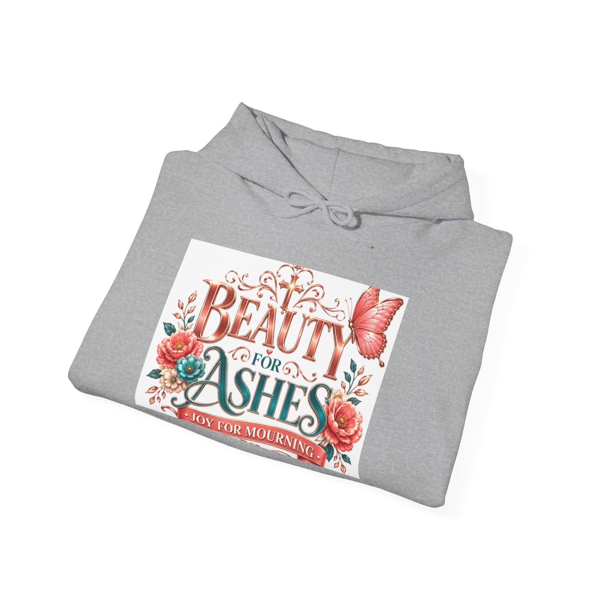 Beauty From Ashes Hoodie – Inspirational Floral Christian Sweatshirt