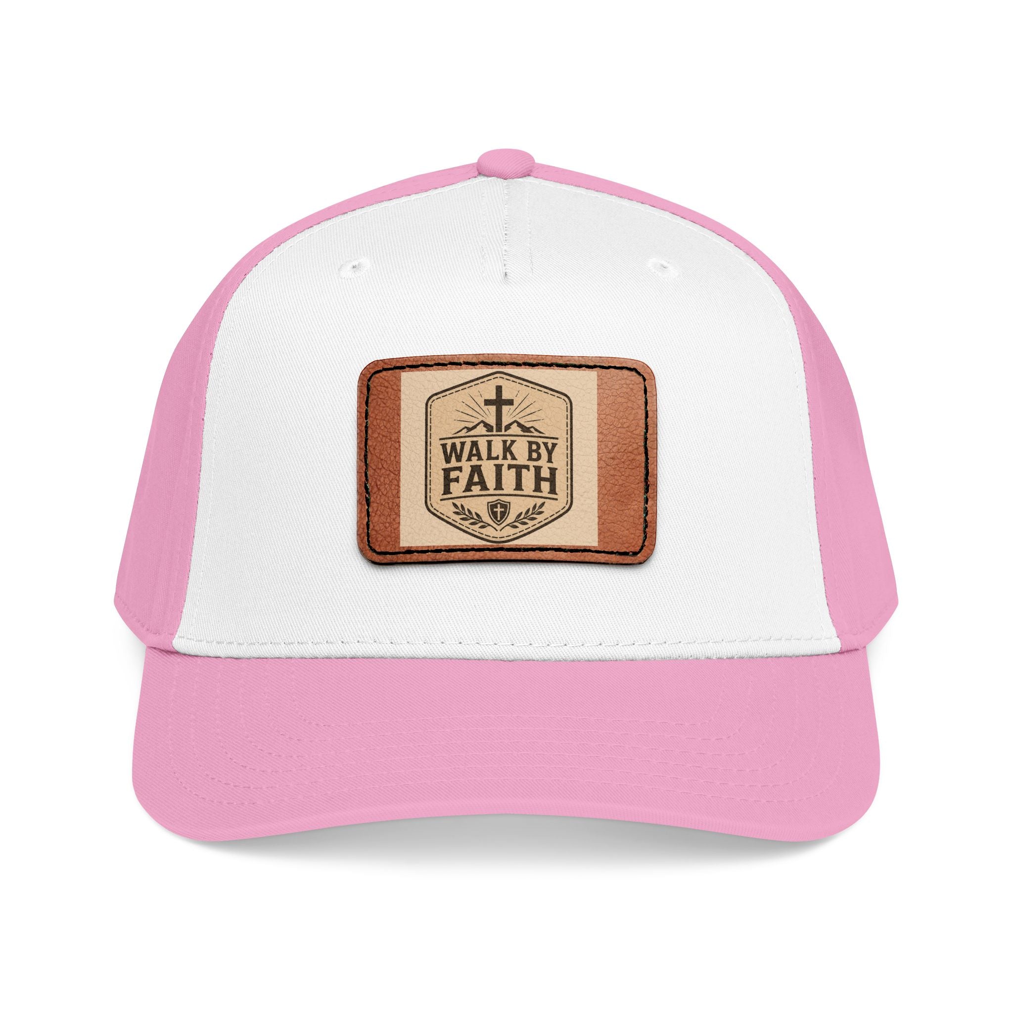 Mid Profile Baseball Cap with Leather Patch (Rectangle)