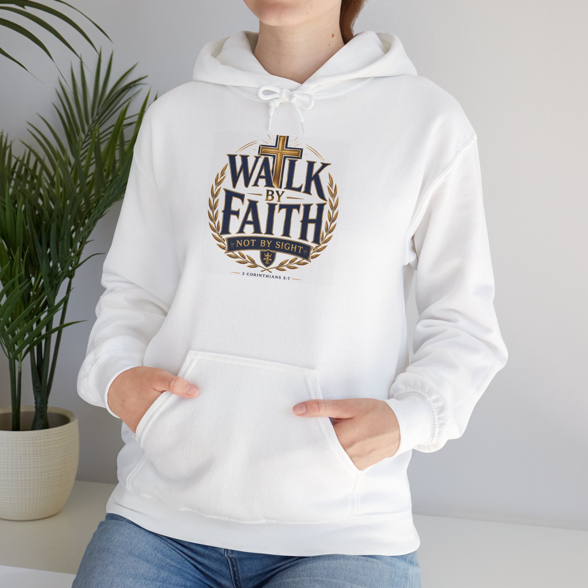 Walk By Faith Hoodie — Christian Cross Inspirational Pullover
