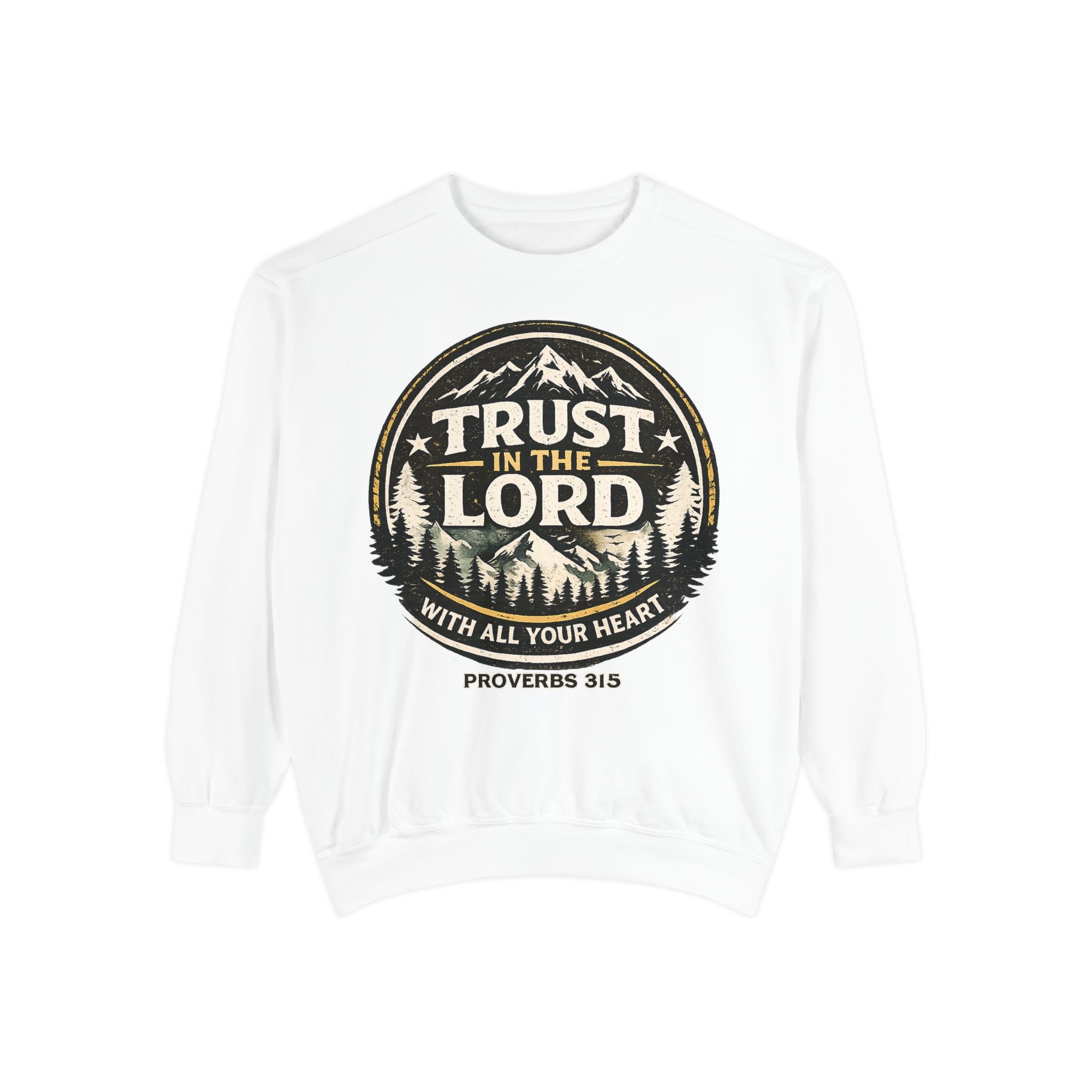 Trust in the Lord Sweatshirt — Proverbs 3:5 Faith Graphic Crewneck