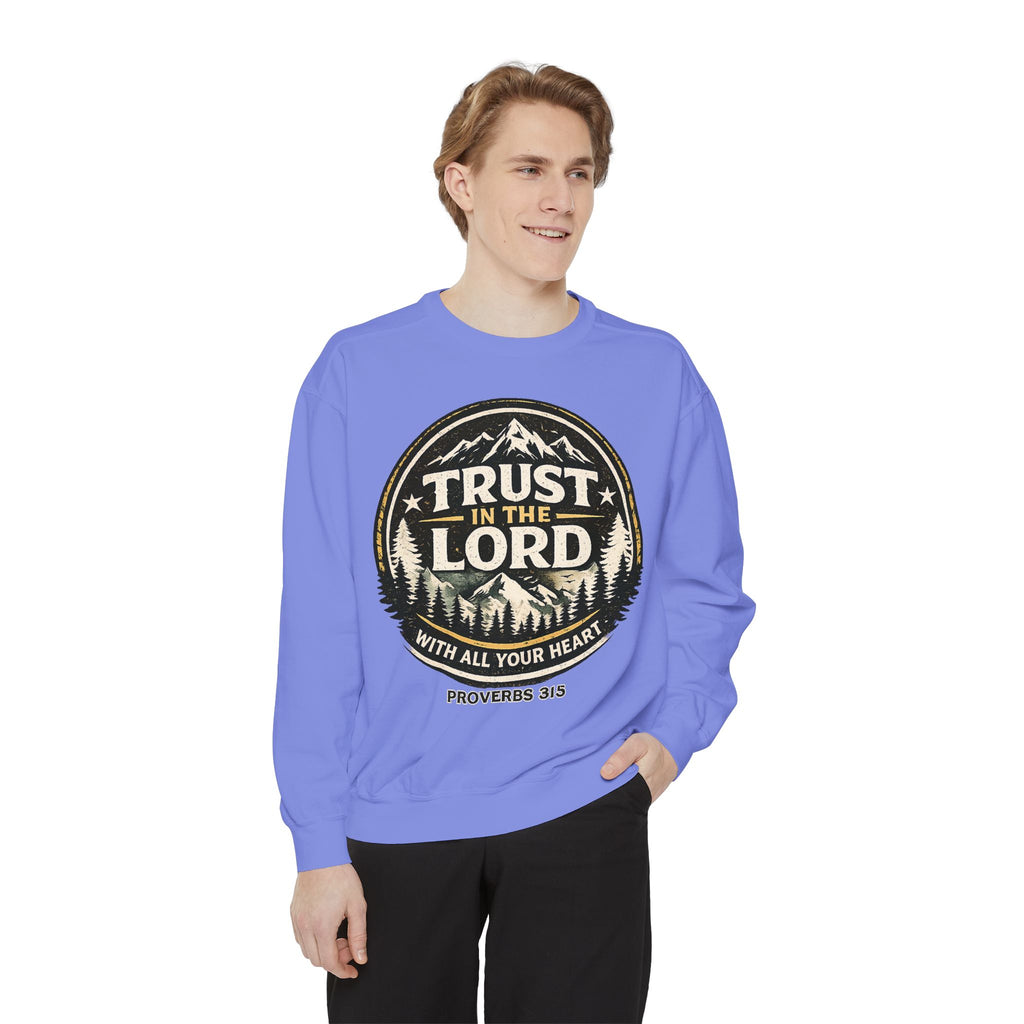 Trust in the Lord Sweatshirt — Proverbs 3:5 Faith Graphic Crewneck