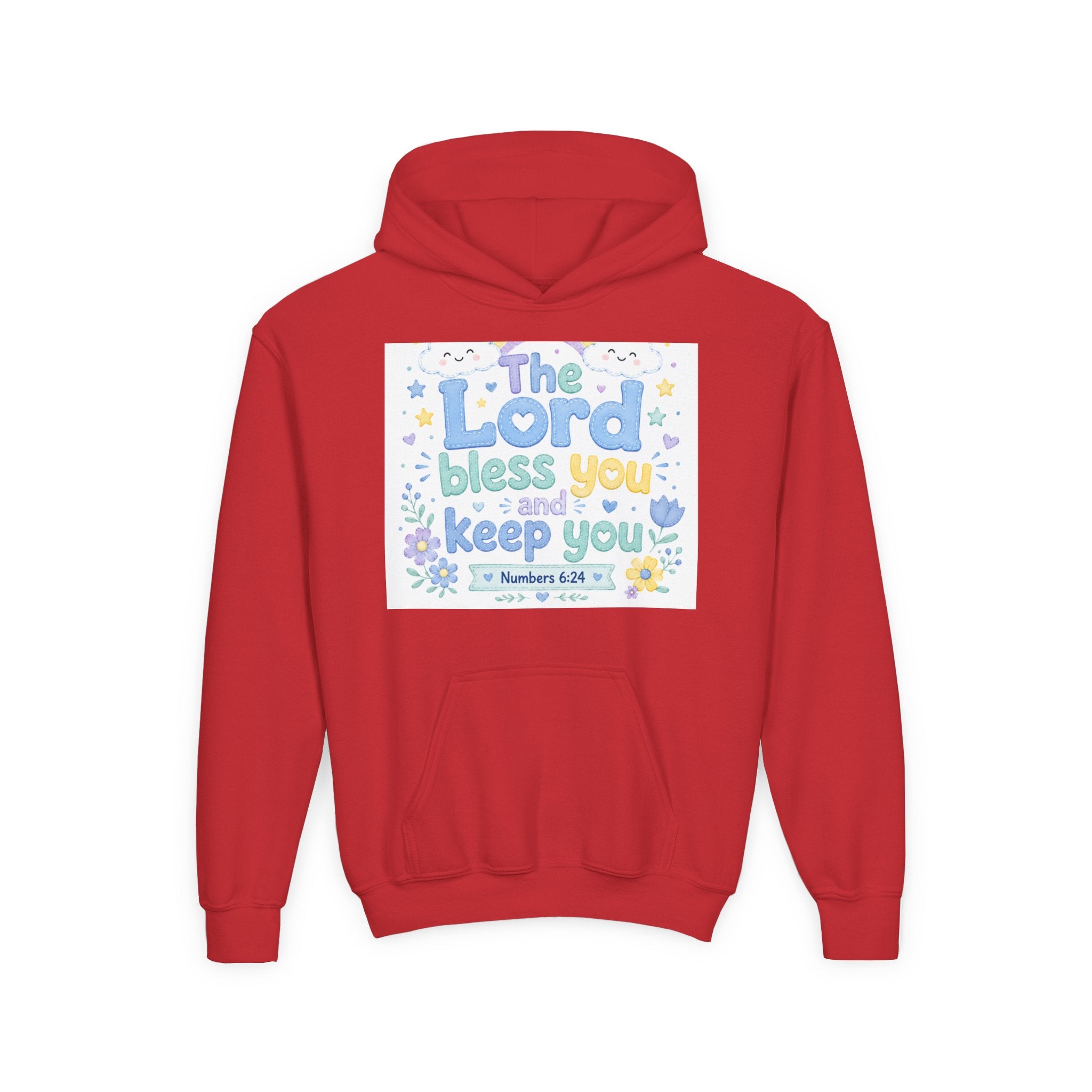Youth Hoodie — "The Lord Bless You and Keep You" Scripture Sweatshirt (Numbers 6:24)