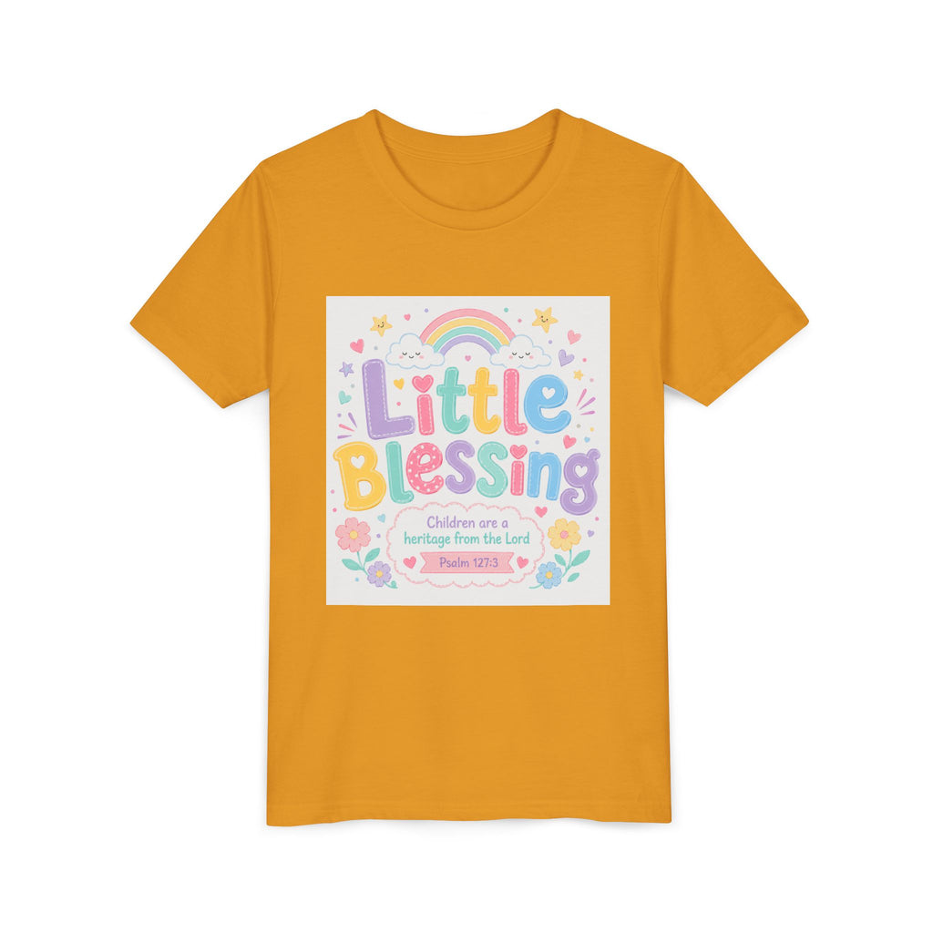 Youth Tee — “Little Blessing” Pastel Rainbow Kids T-Shirt