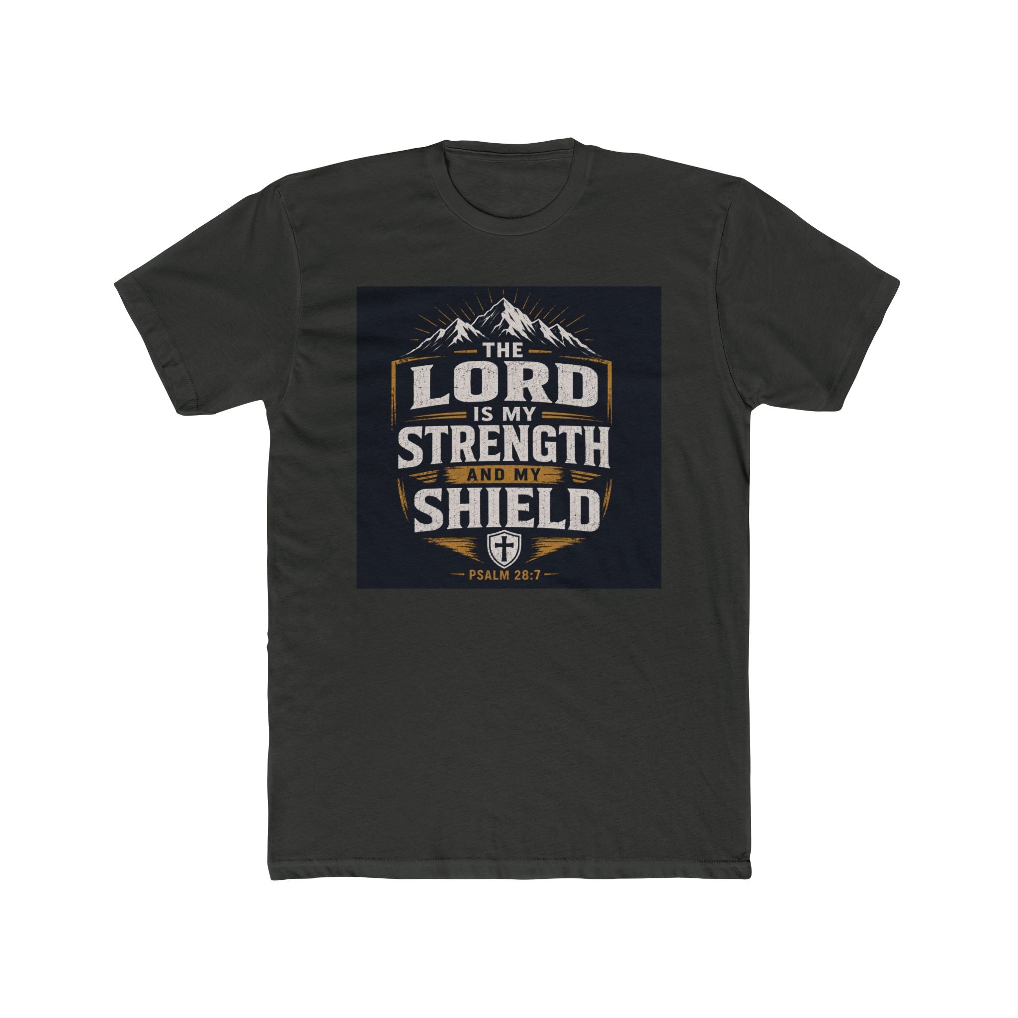 Christian Tee — "The Lord Is My Strength and My Shield" Graphic T-Shirt