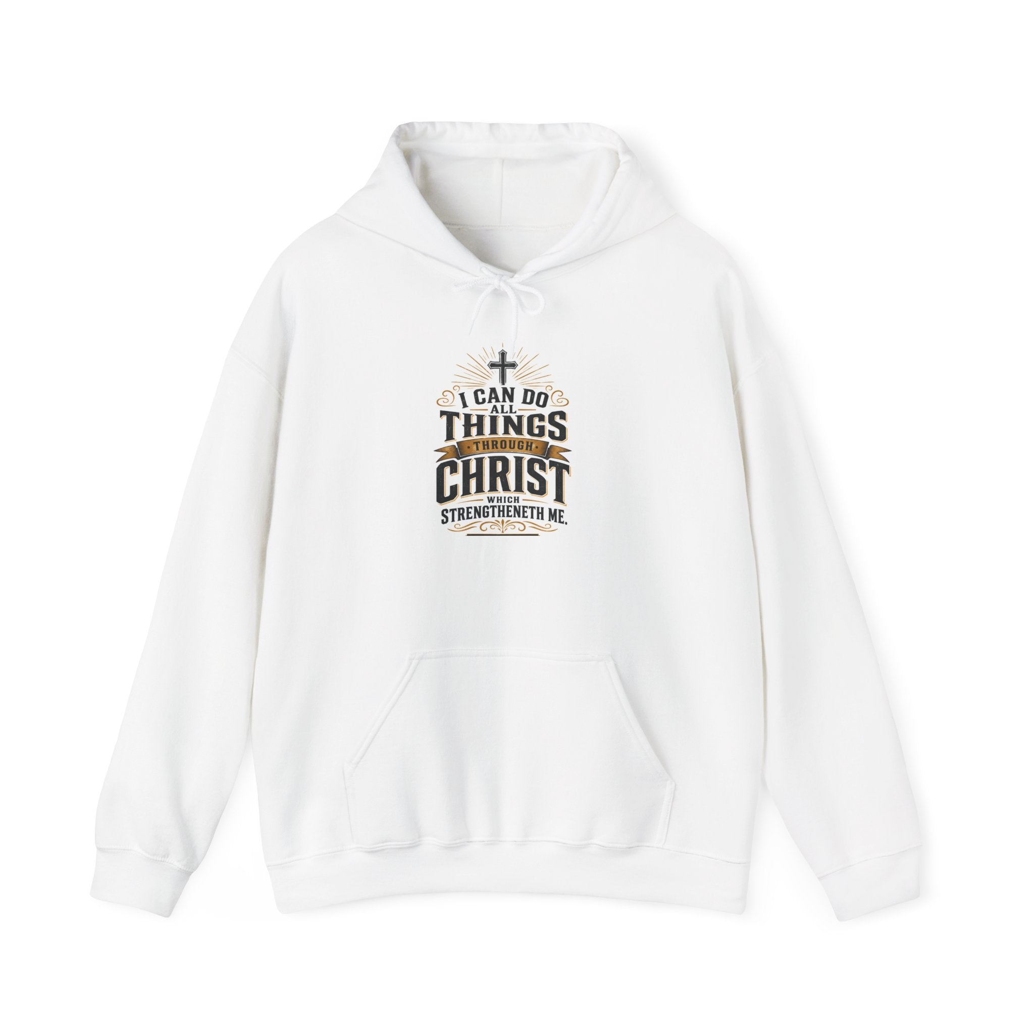 Christian Hoodie – "I Can Do All Things Through Christ" Inspirational Faith Sweatshirt