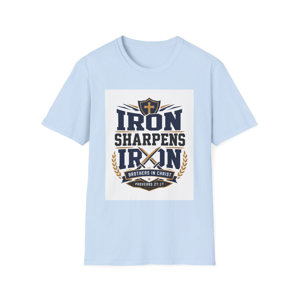 Iron Sharpens Iron T-Shirt — Christian Faith Shield Design