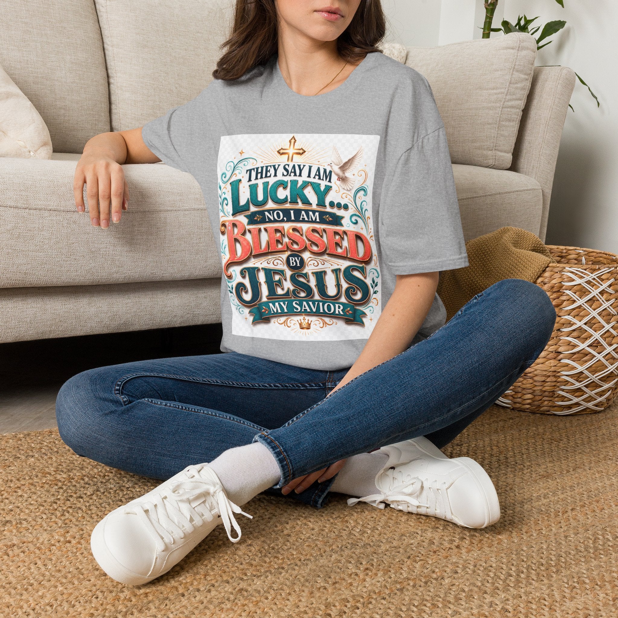 They Say I Am Lucky No, I Am Blessed T-Shirt — Christian Faith Tee