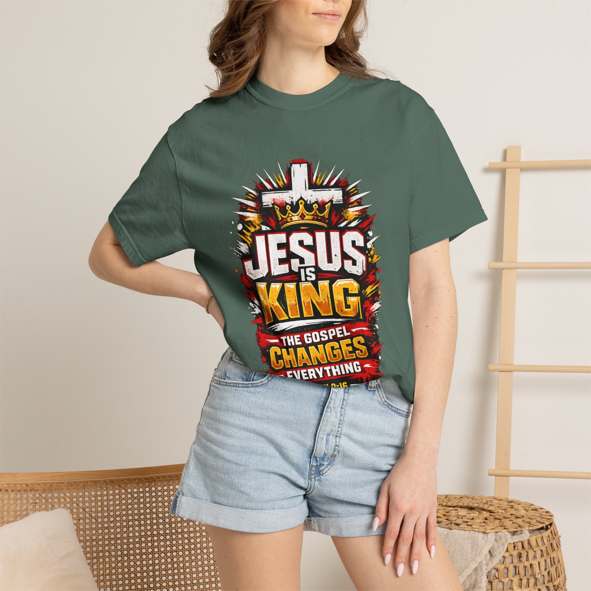 Jesus Is King T-Shirt — The Gospel Changes Everything Christian Tee
