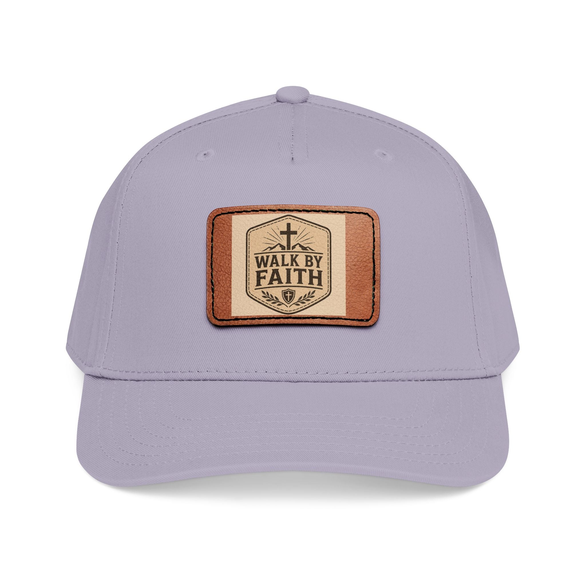 Mid Profile Baseball Cap with Leather Patch (Rectangle)