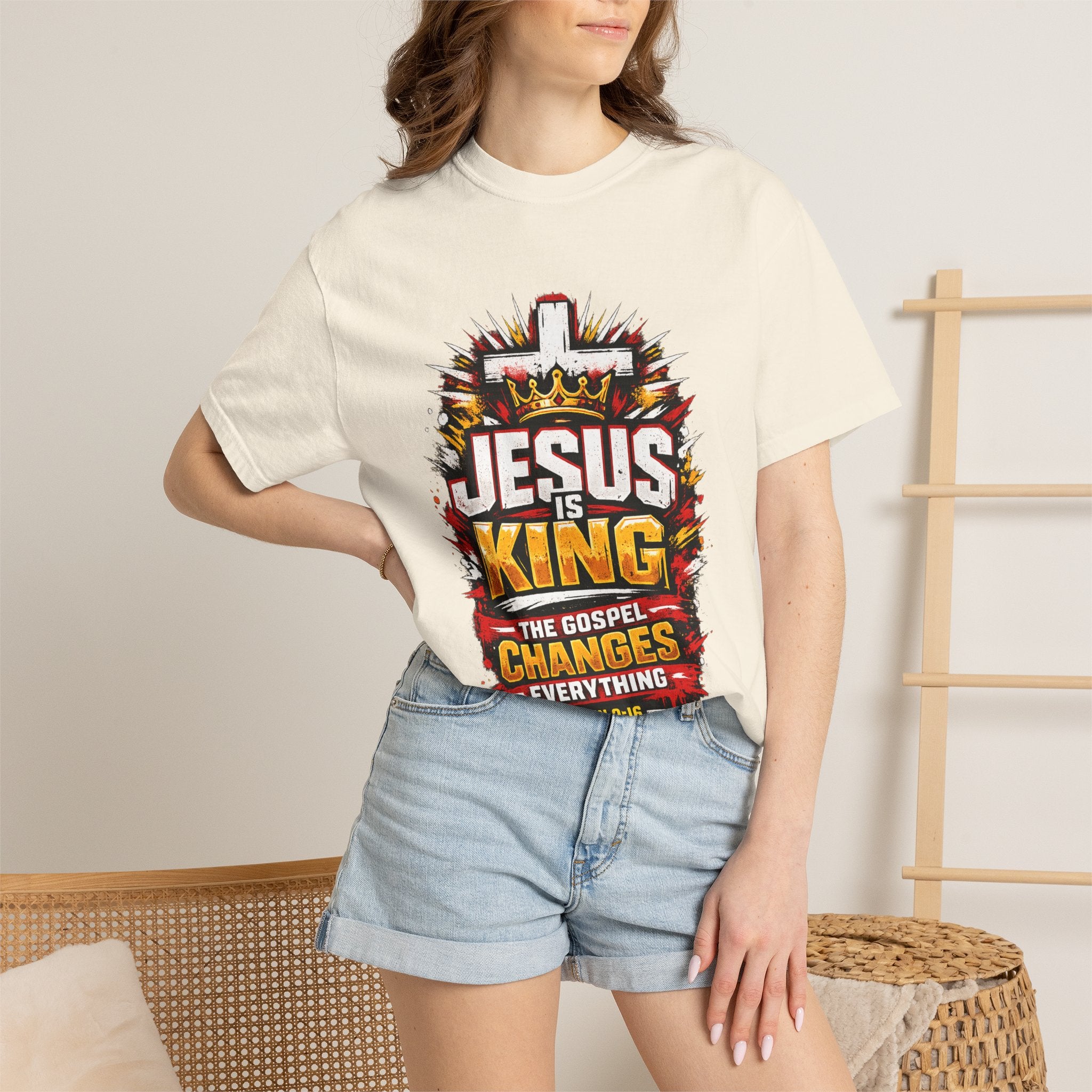 Jesus Is King T-Shirt — The Gospel Changes Everything Christian Tee
