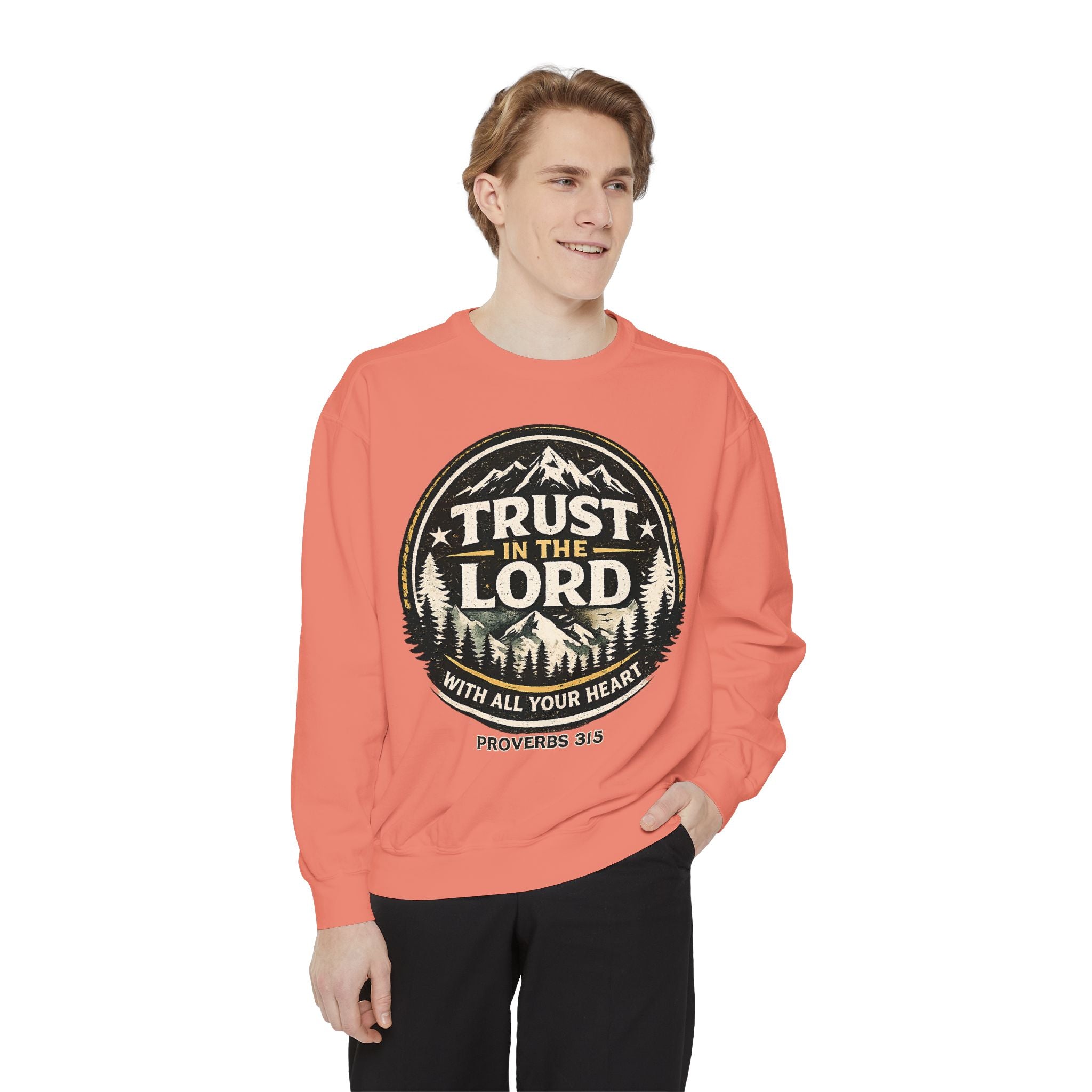 Trust in the Lord Sweatshirt — Proverbs 3:5 Faith Graphic Crewneck