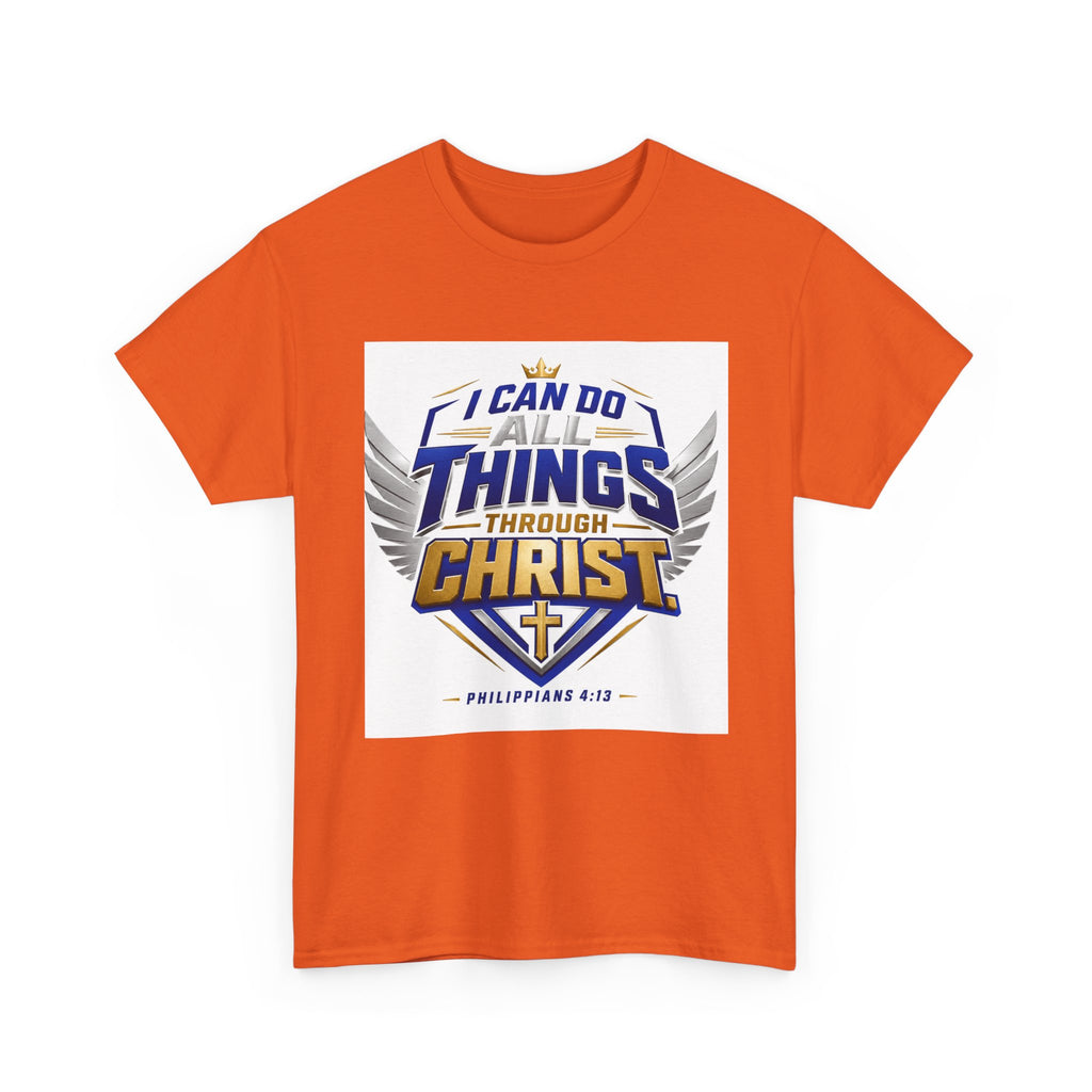 I Can Do All Things Through Christ T-Shirt – Philippians 4:13 Christian Faith Tee