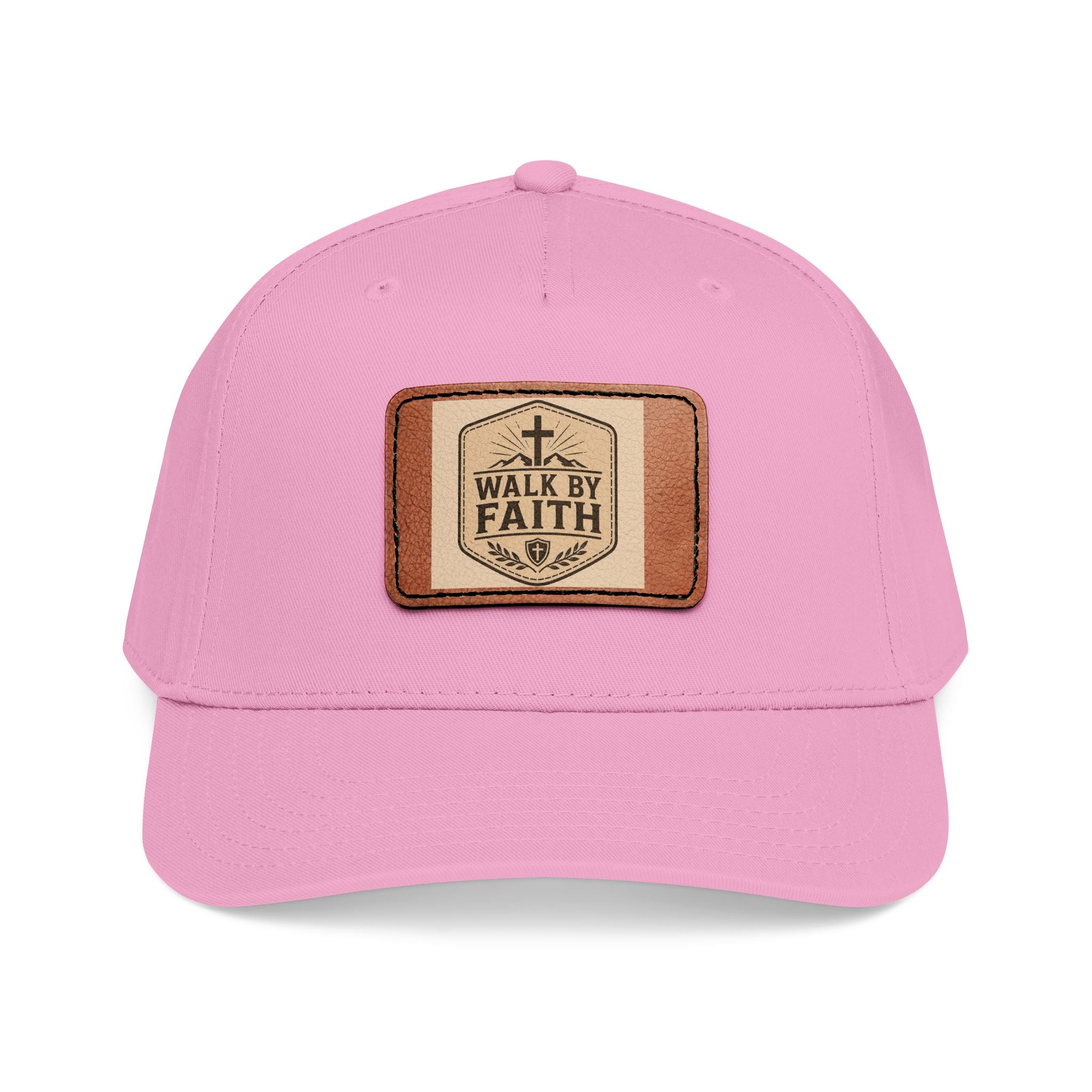Mid Profile Baseball Cap with Leather Patch (Rectangle)