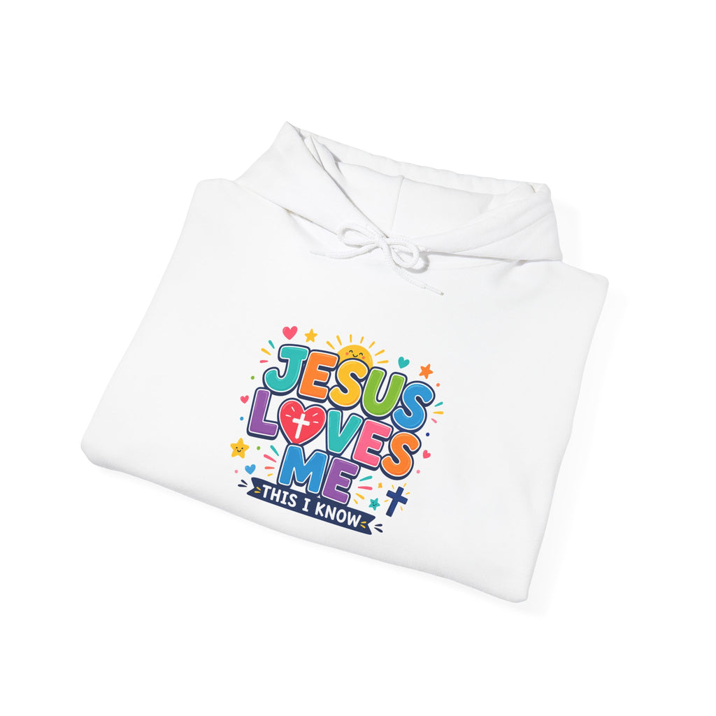 Jesus Loves Me Hoodie — Colorful Kids’ Faith Graphic Pullover