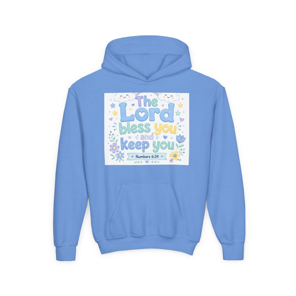Youth Hoodie — "The Lord Bless You and Keep You" Scripture Sweatshirt (Numbers 6:24)