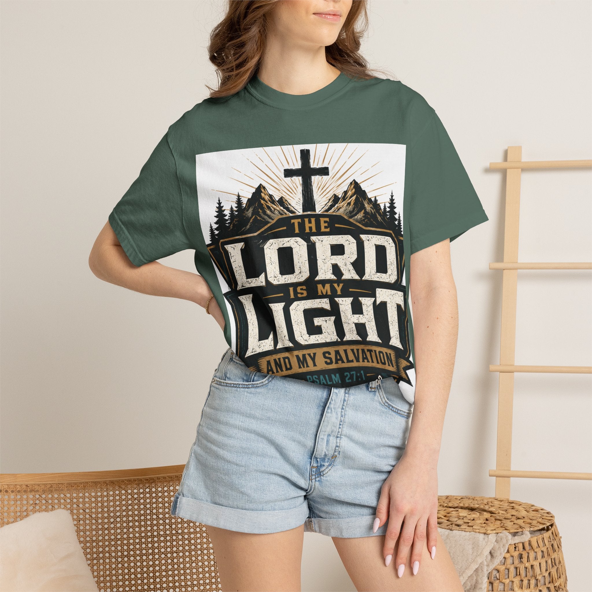 Christian T-Shirt — "The Lord Is My Light" Faith Graphic Tee