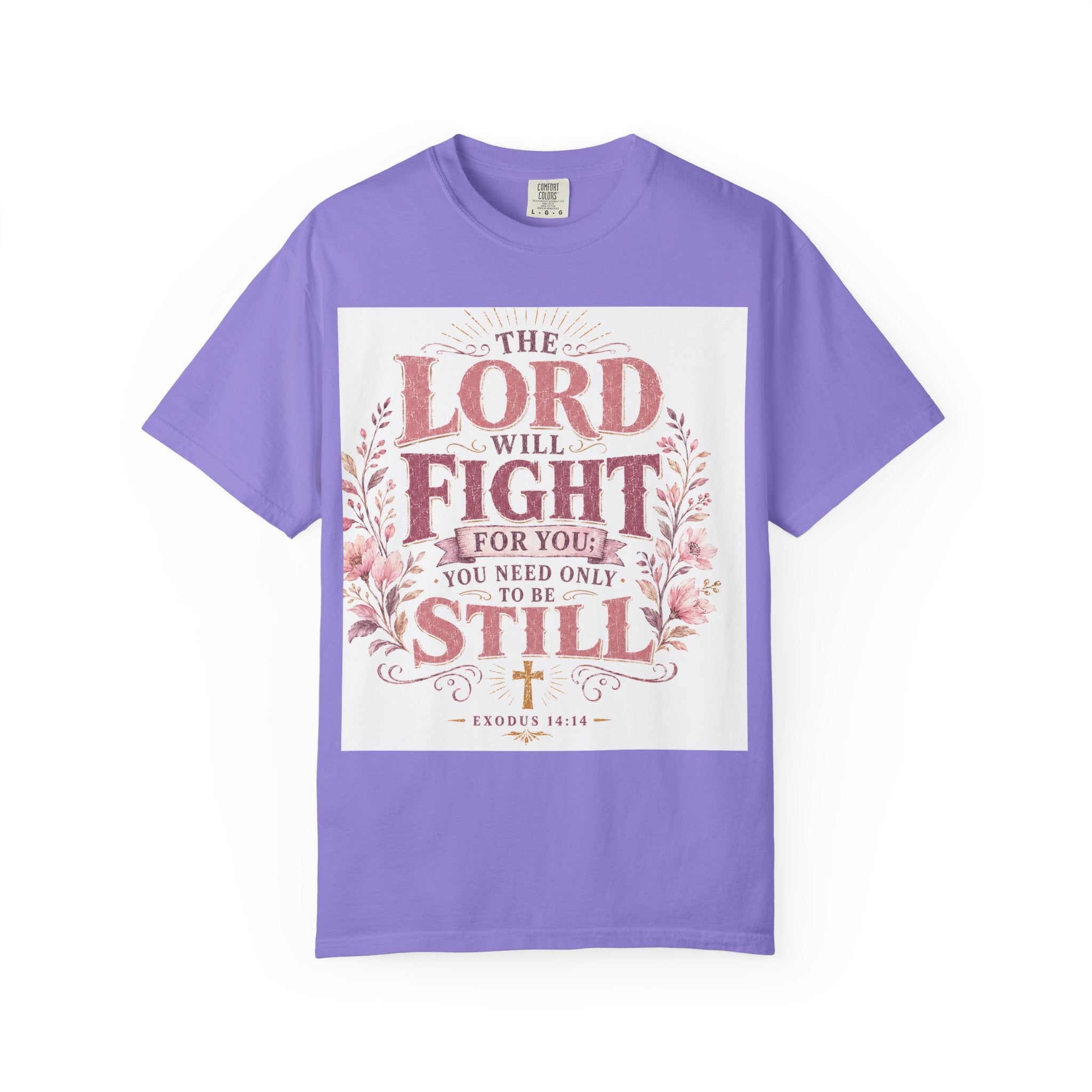 Men's Christian T‑Shirt — "The Lord Will Fight for You; Be Still" Faith Graphic Tee