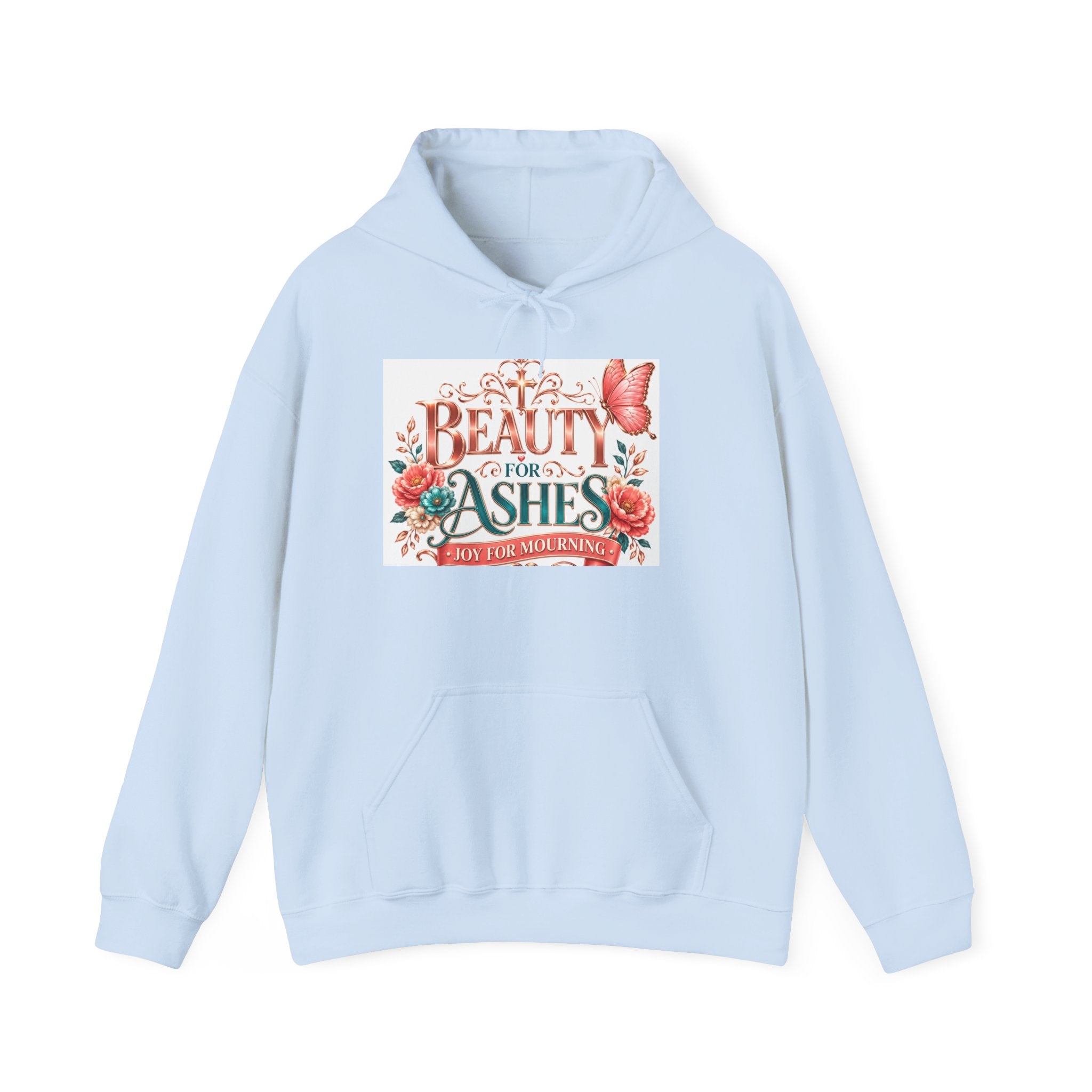 Beauty From Ashes Hoodie – Inspirational Floral Christian Sweatshirt