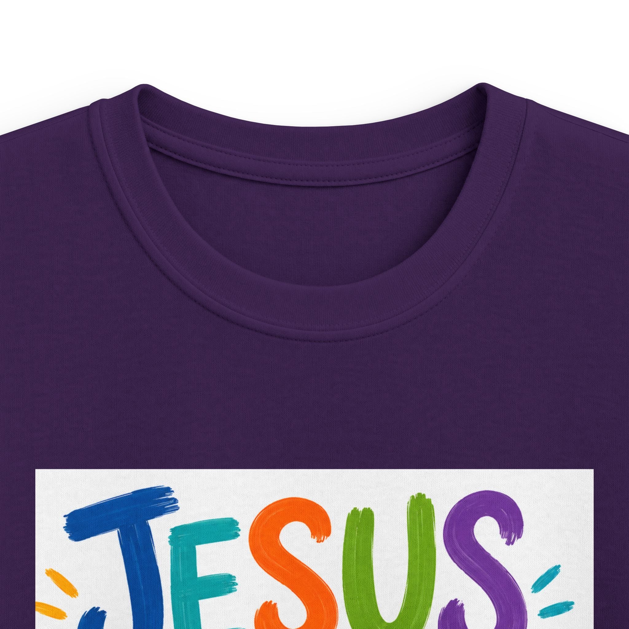 Kids Tee — "Jesus Loves Me" Colorful Scripture T‑Shirt (John 3:16)