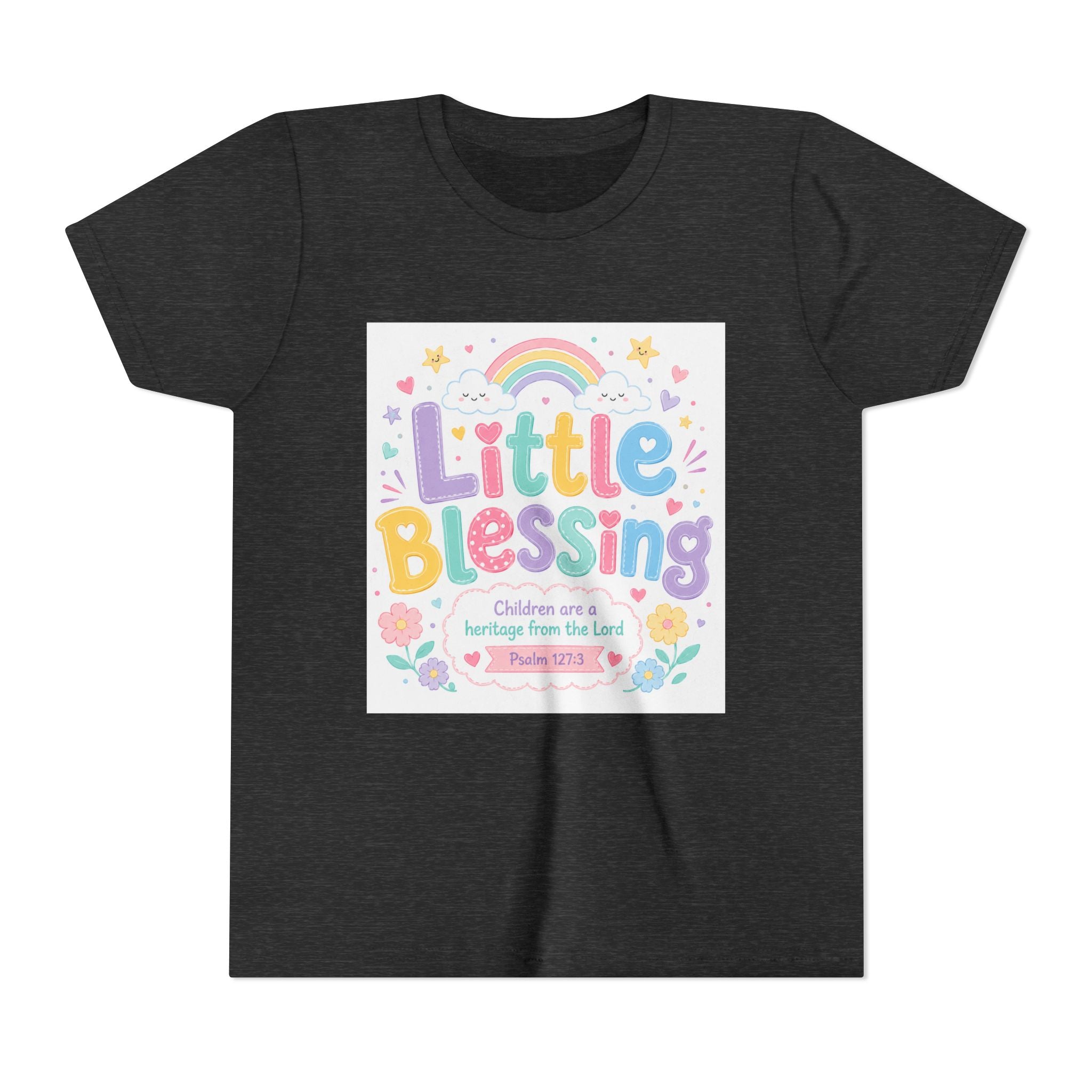 Youth Tee — “Little Blessing” Pastel Rainbow Kids T-Shirt