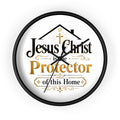Jesus Christ Protector of This Home Wall Clock — Christian Home Décor