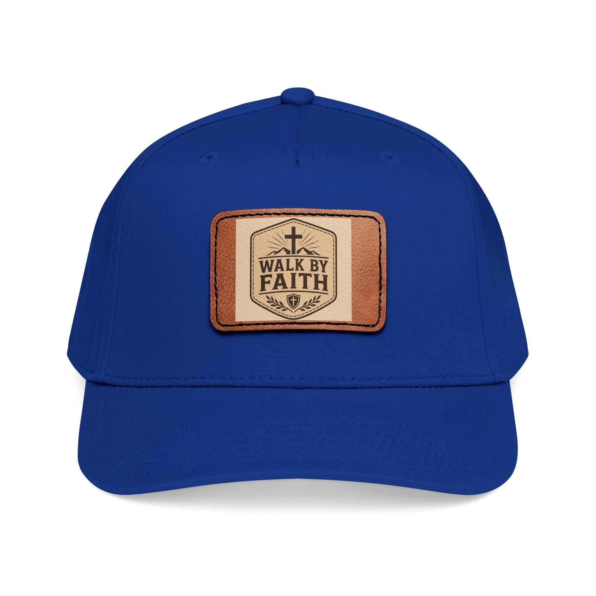 Mid Profile Baseball Cap with Leather Patch (Rectangle)