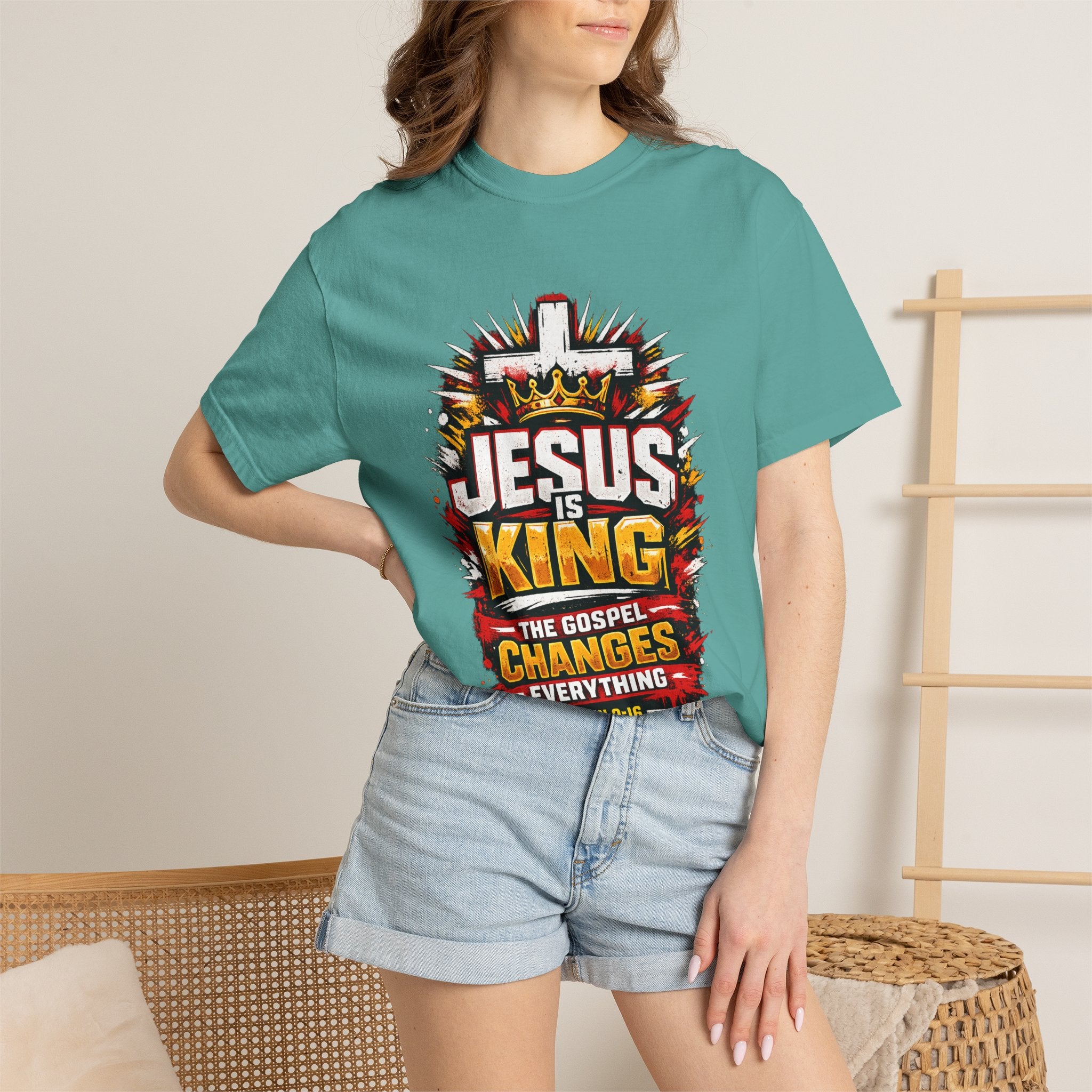 Jesus Is King T-Shirt — The Gospel Changes Everything Christian Tee