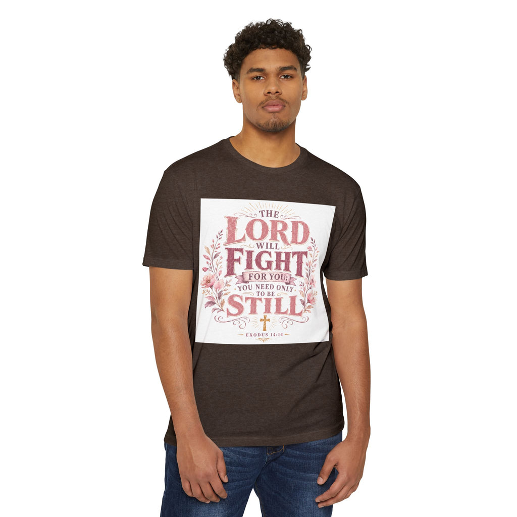 The Lord Will Fight For You T-Shirt — Christian Faith Inspirational Tee (Exodus 14:14)