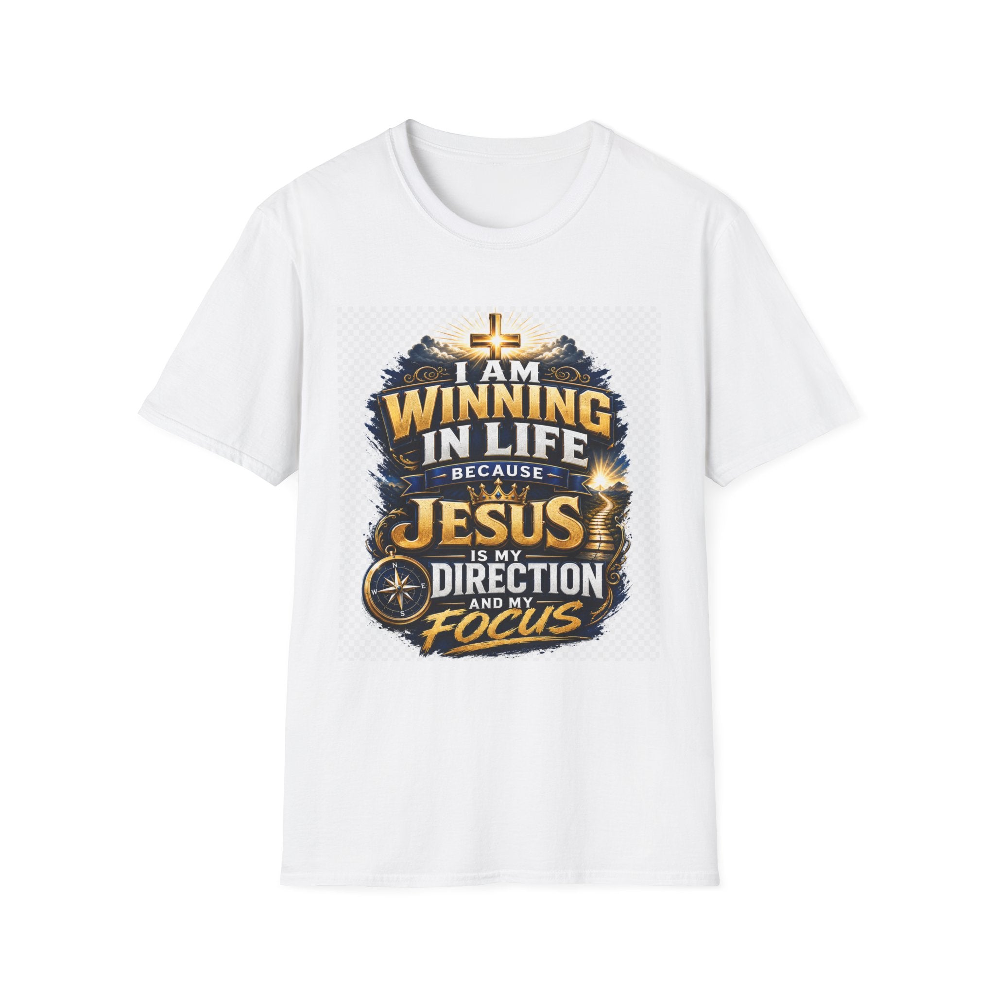I Am Winning In Life Christian T-Shirt — "Jesus Is My Direction" Inspirational Faith Tee