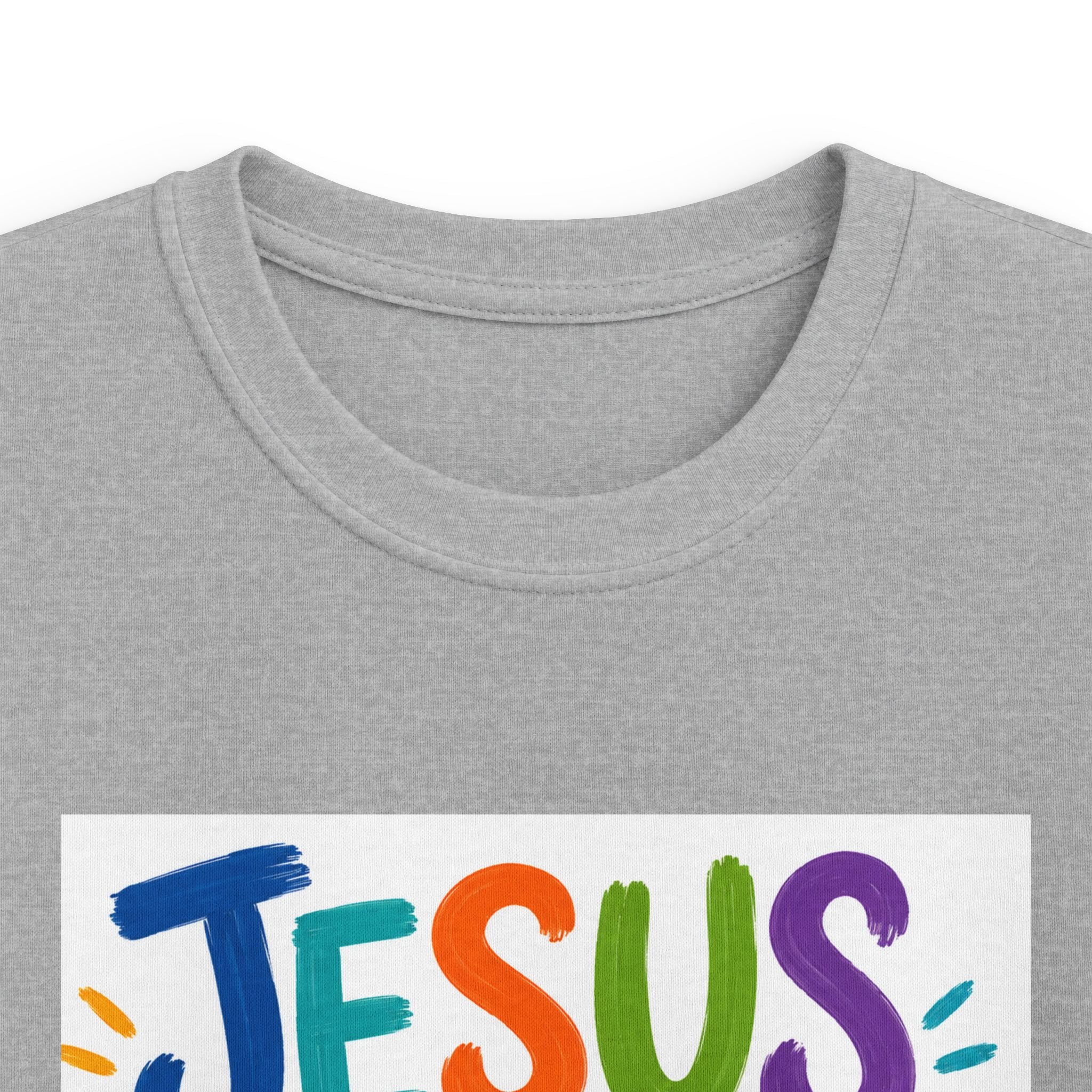 Kids Tee — "Jesus Loves Me" Colorful Scripture T‑Shirt (John 3:16)