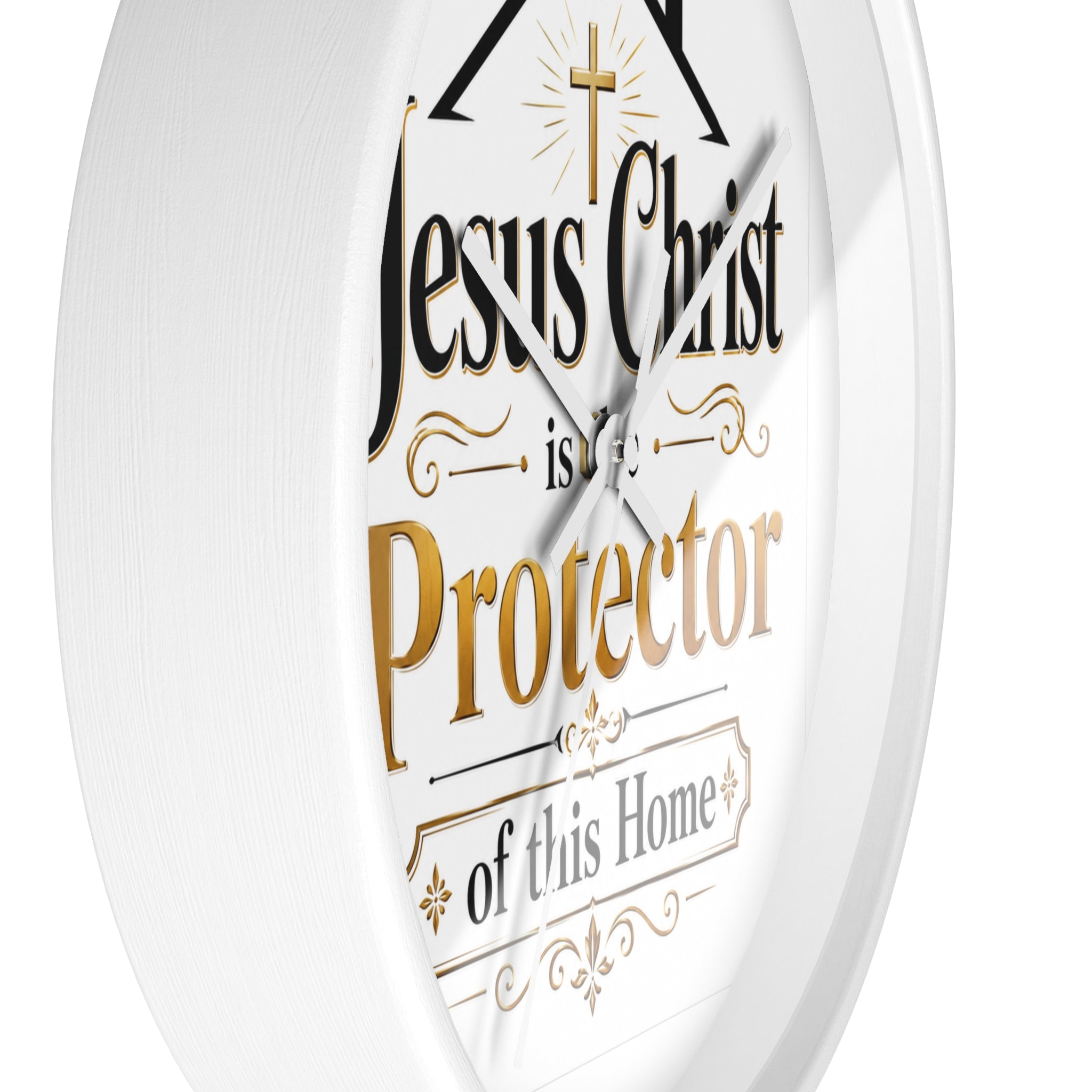 Jesus Christ Protector of This Home Wall Clock — Christian Home Décor