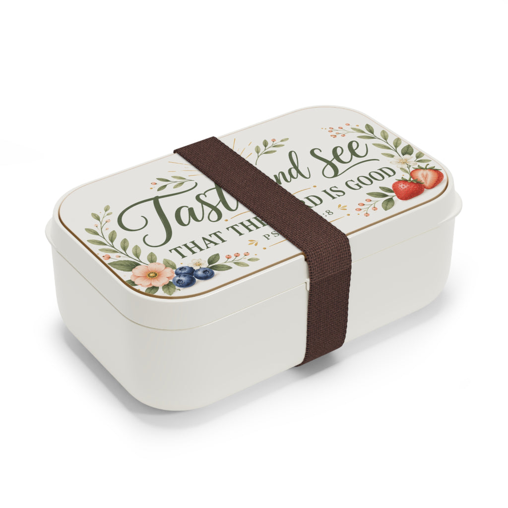 Christian Bento Lunch Box — "Taste and See That the Lord Is Good" (Psalm 34:8)