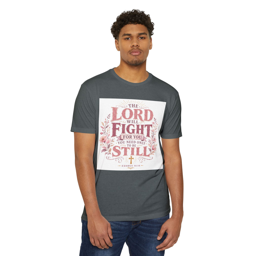 The Lord Will Fight For You T-Shirt — Christian Faith Inspirational Tee (Exodus 14:14)