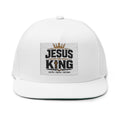 Jesus King Flat Bill Cap — Embroidered Christian Snapback Hat