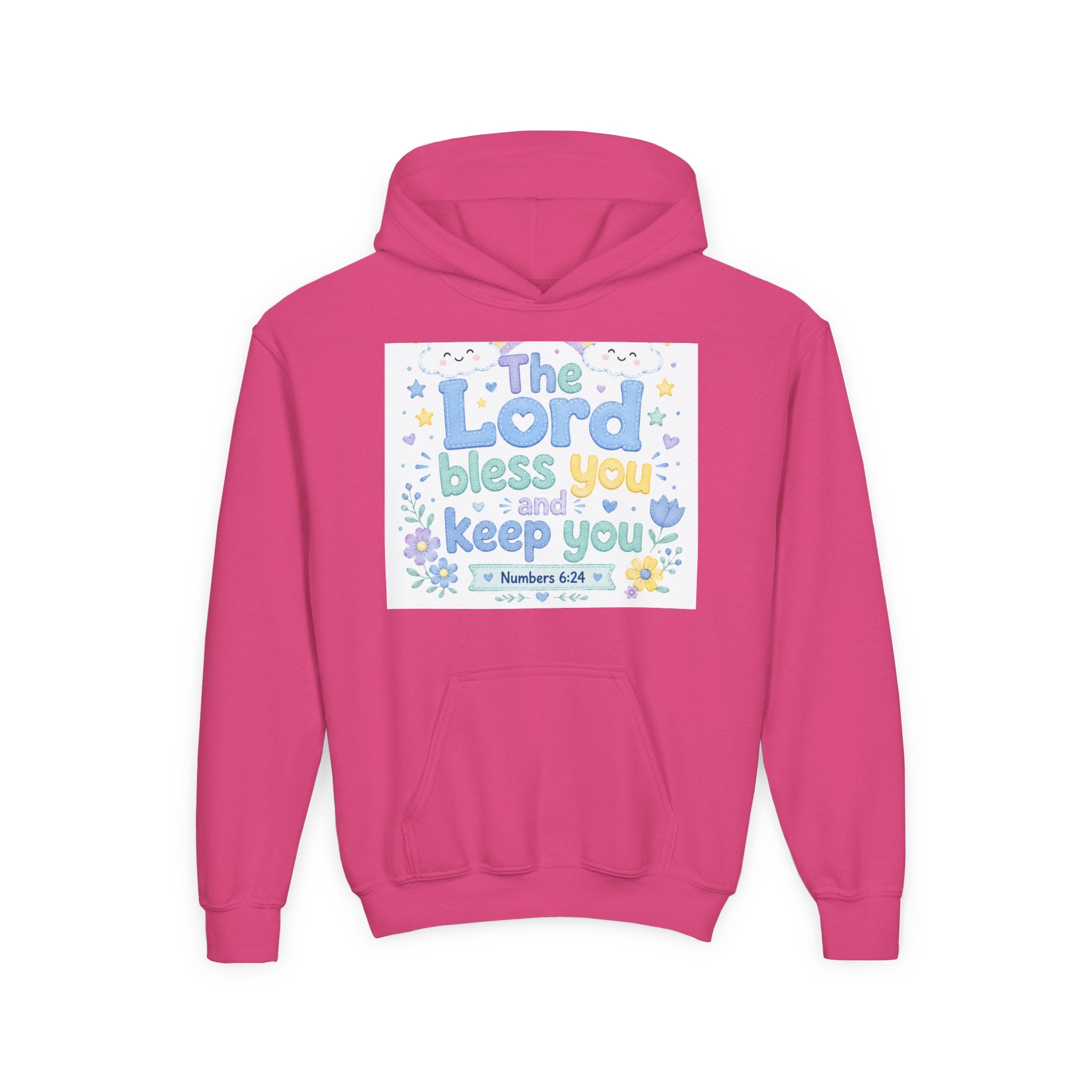 Youth Hoodie — "The Lord Bless You and Keep You" Scripture Sweatshirt (Numbers 6:24)