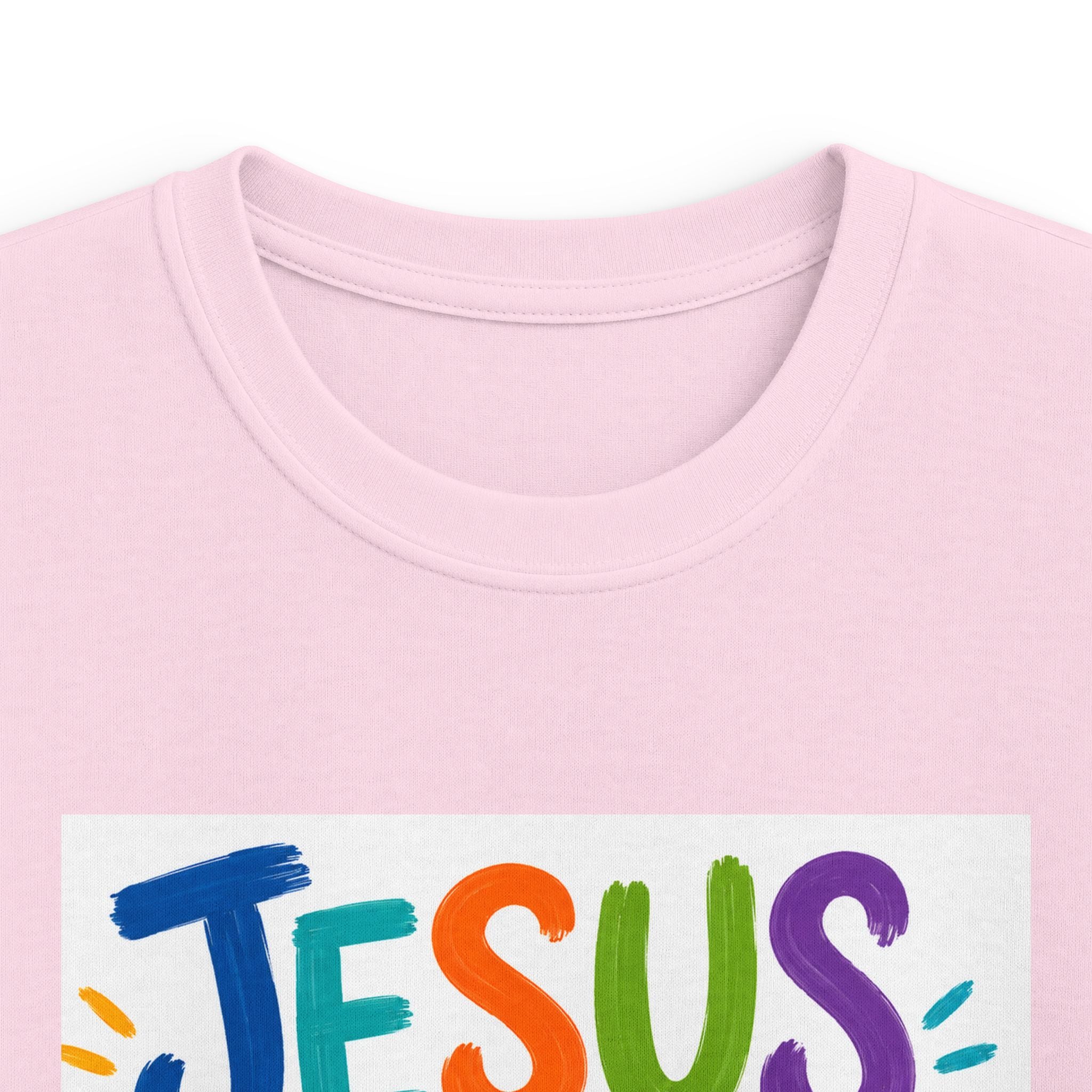 Kids Tee — "Jesus Loves Me" Colorful Scripture T‑Shirt (John 3:16)