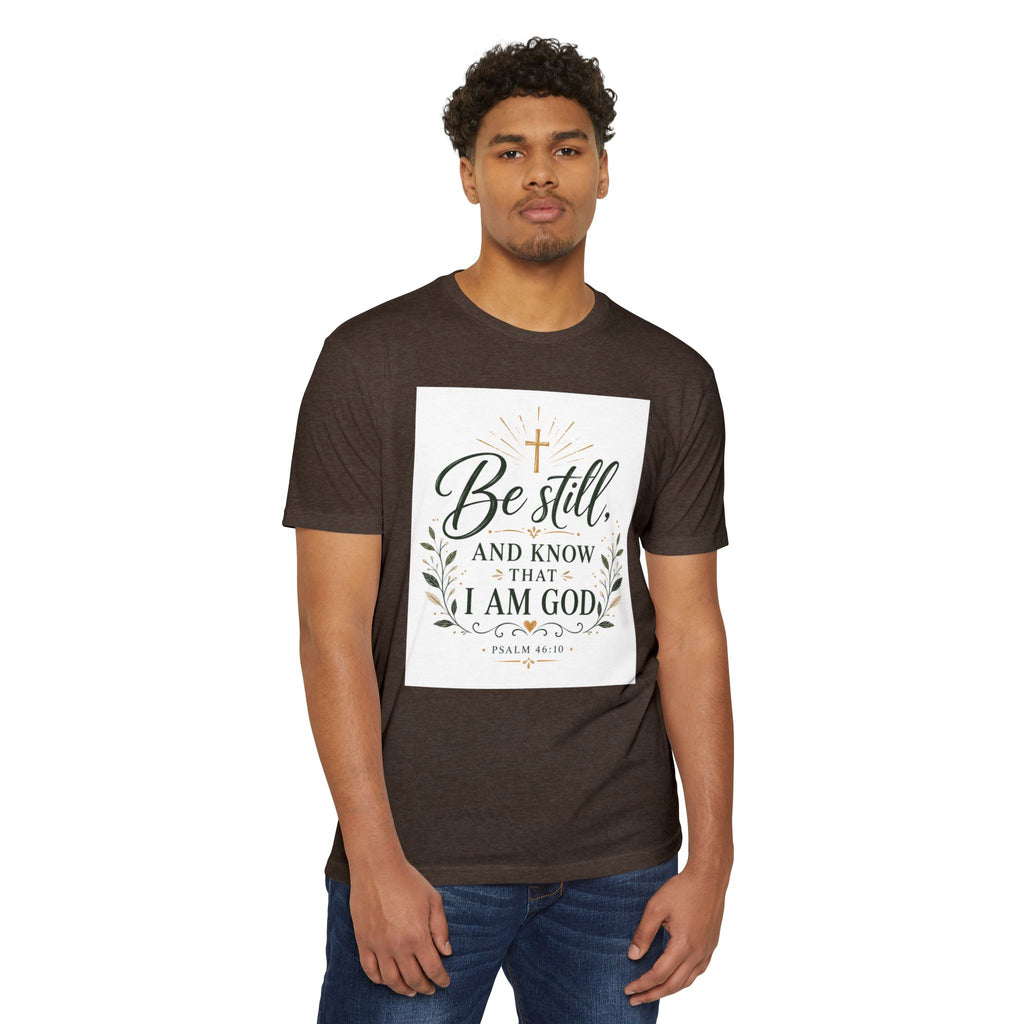 Be Still and Know I Am God T-Shirt - Psalm 46:10 Christian Faith Tee