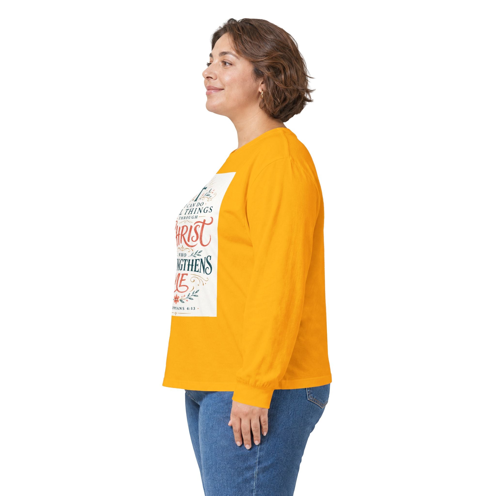 Christian Faith Long Sleeve Tee — "I Can Do All Things Through Christ" Inspirational Shirt