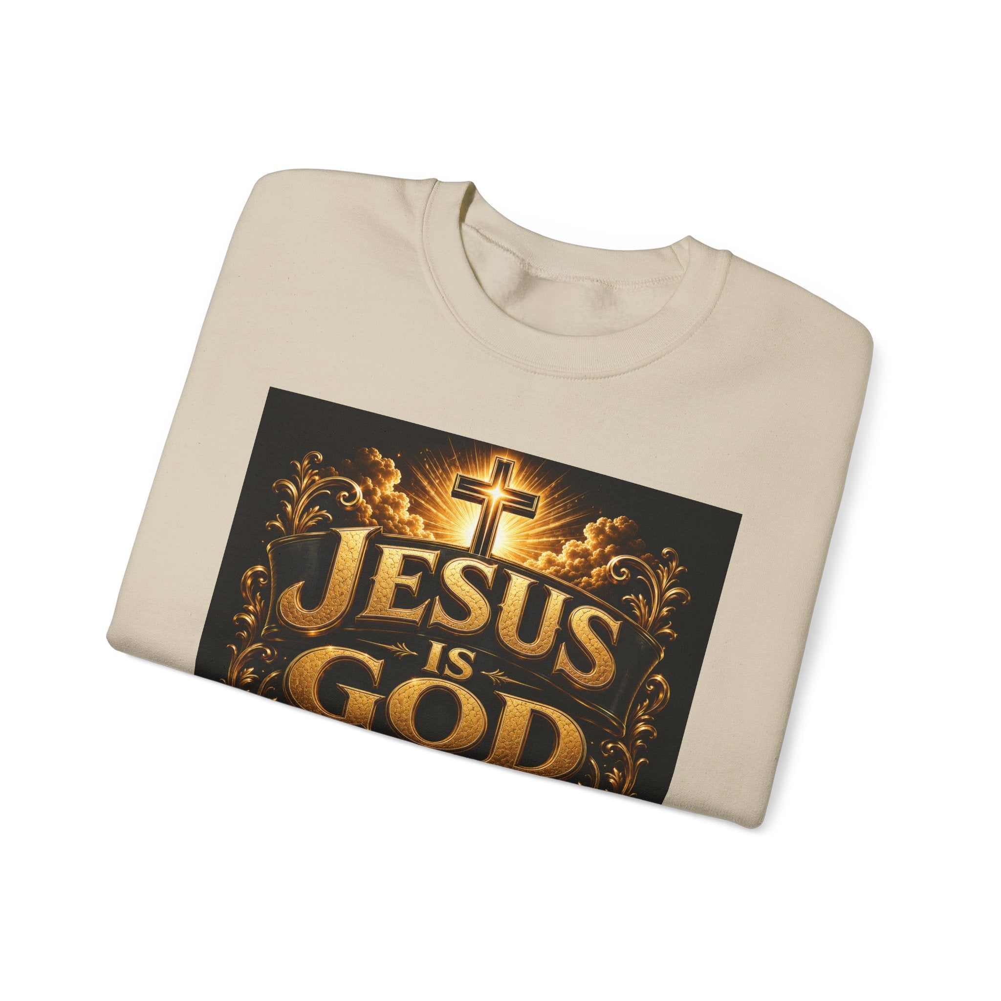 Jesus Is God Crewneck Sweatshirt — Christian Faith Graphic Sweatshirt