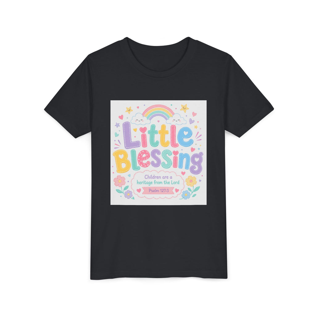 Youth Tee — “Little Blessing” Pastel Rainbow Kids T-Shirt