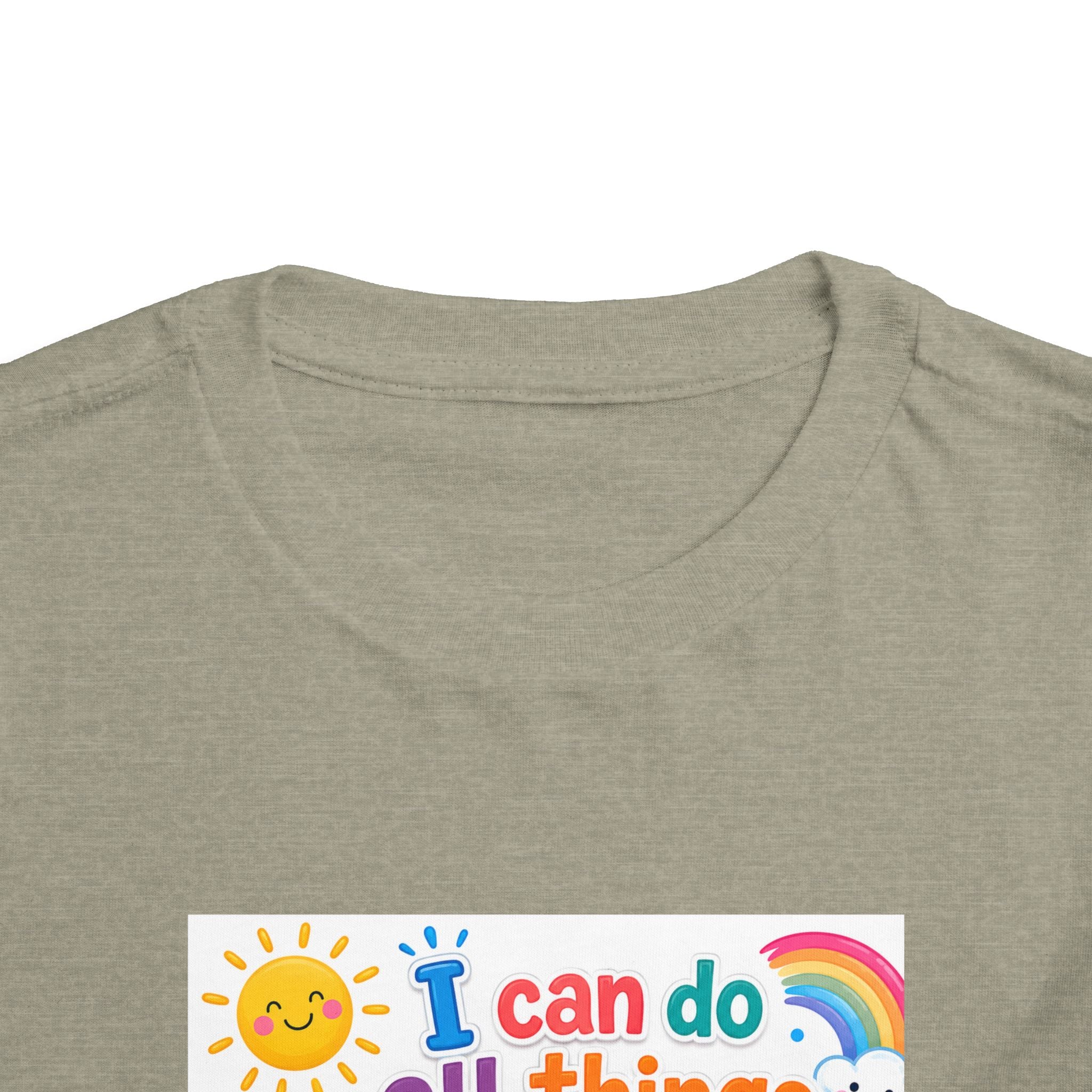 Toddler Tee — "I Can Do All Things Through Christ" Colorful Faith Shirt (Philippians 4:13)