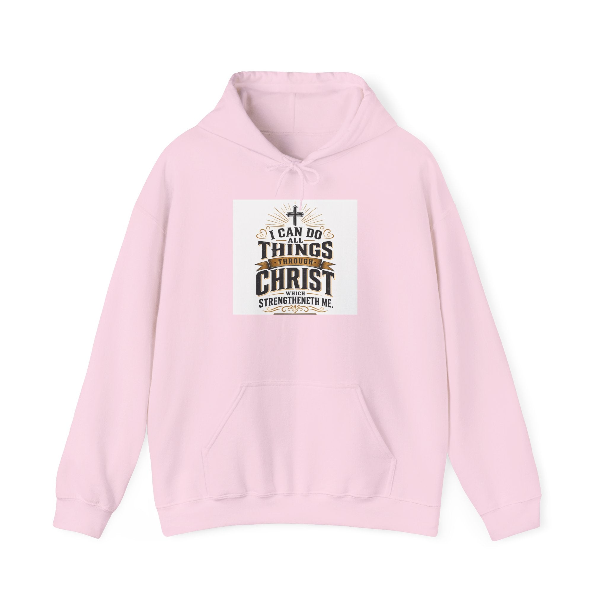Christian Hoodie – "I Can Do All Things Through Christ" Inspirational Faith Sweatshirt