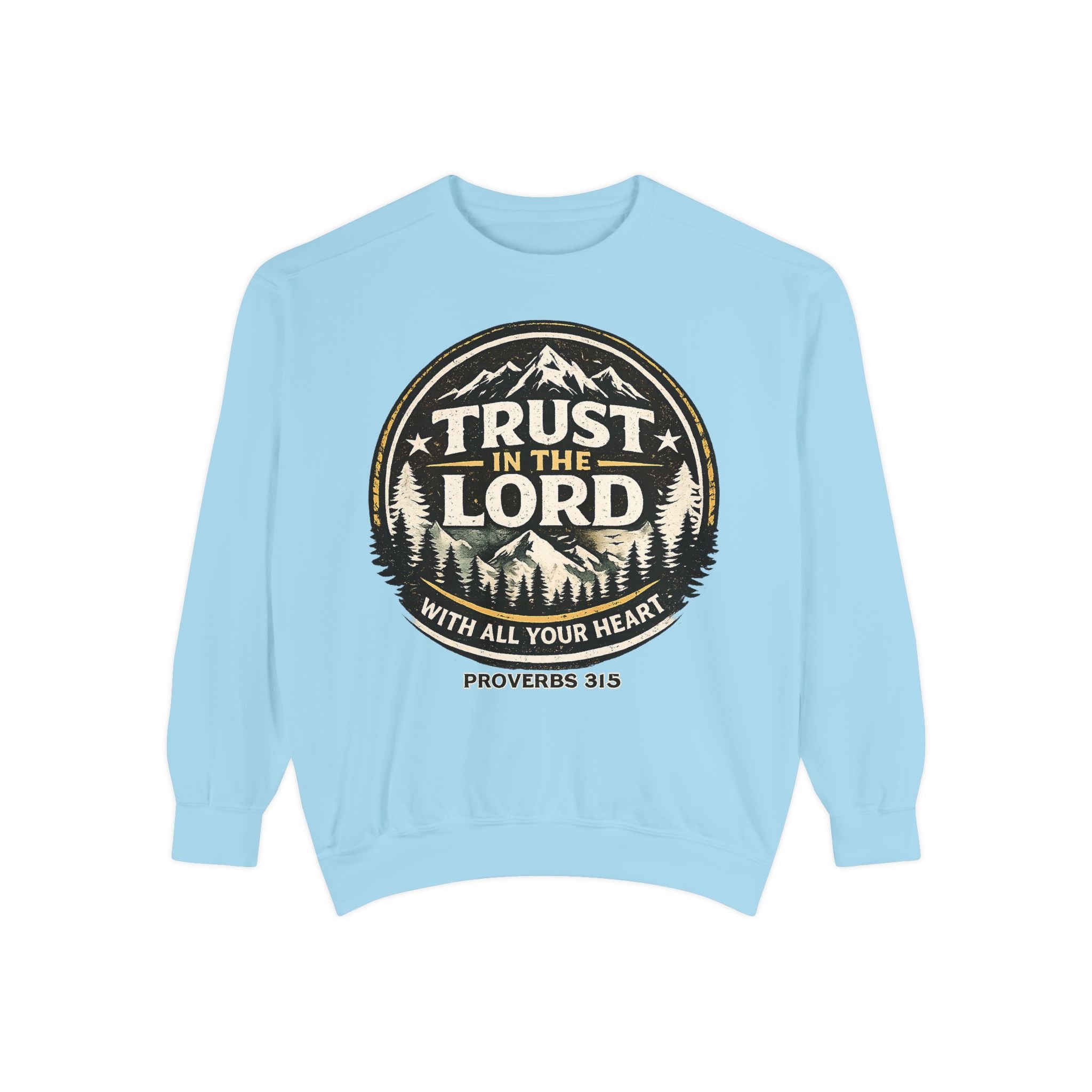 Trust in the Lord Sweatshirt — Proverbs 3:5 Faith Graphic Crewneck