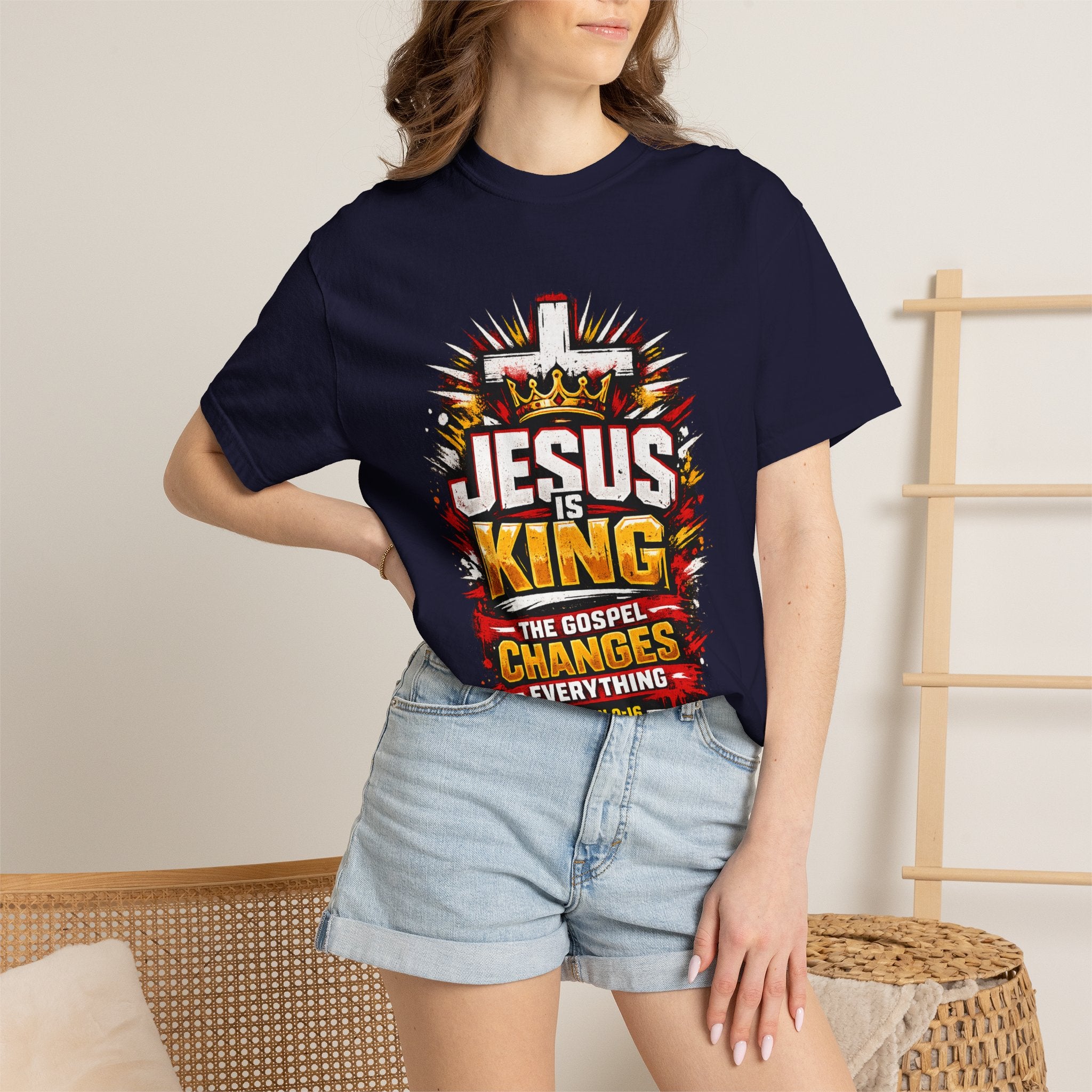 Jesus Is King T-Shirt — The Gospel Changes Everything Christian Tee
