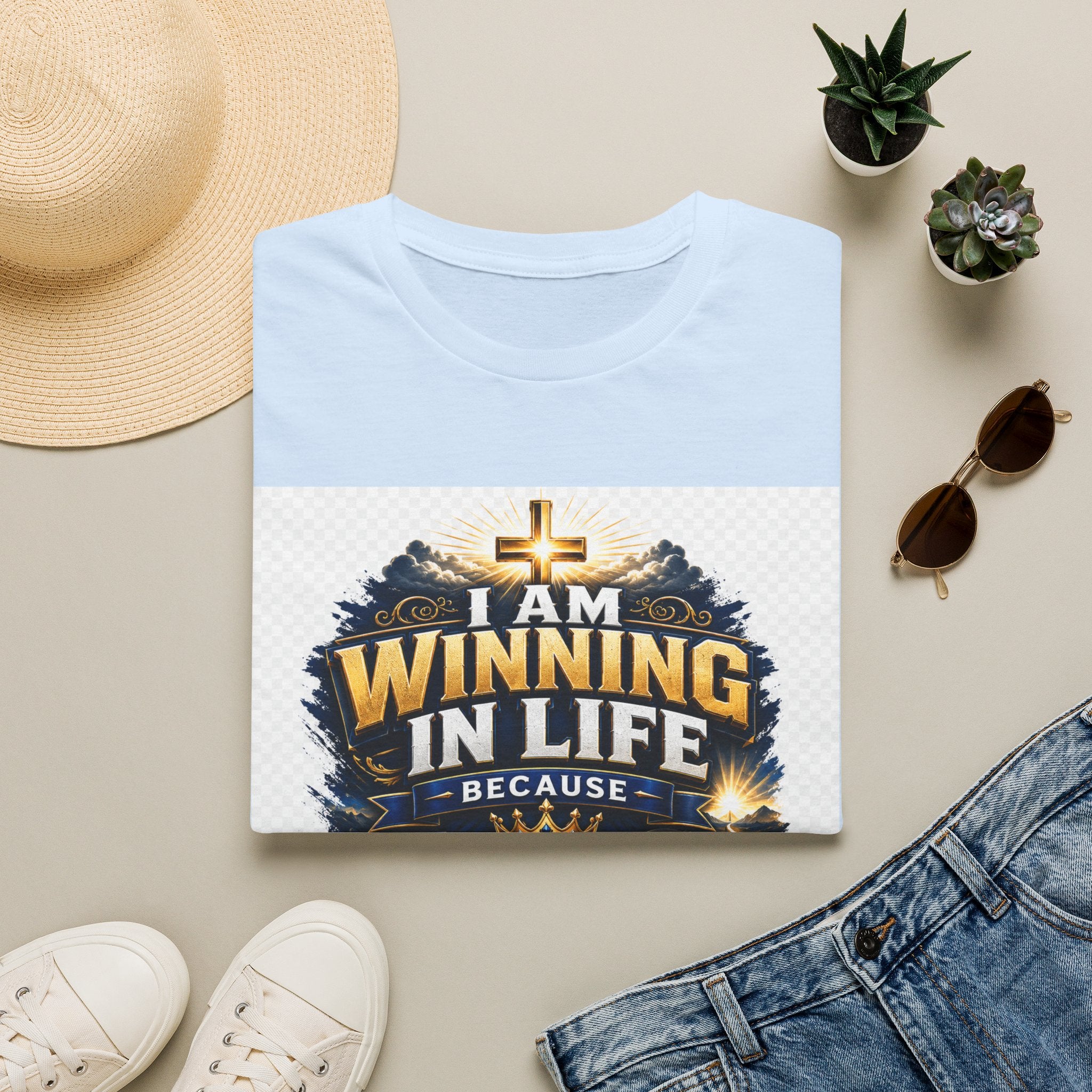 I Am Winning In Life Christian T-Shirt — "Jesus Is My Direction" Inspirational Faith Tee