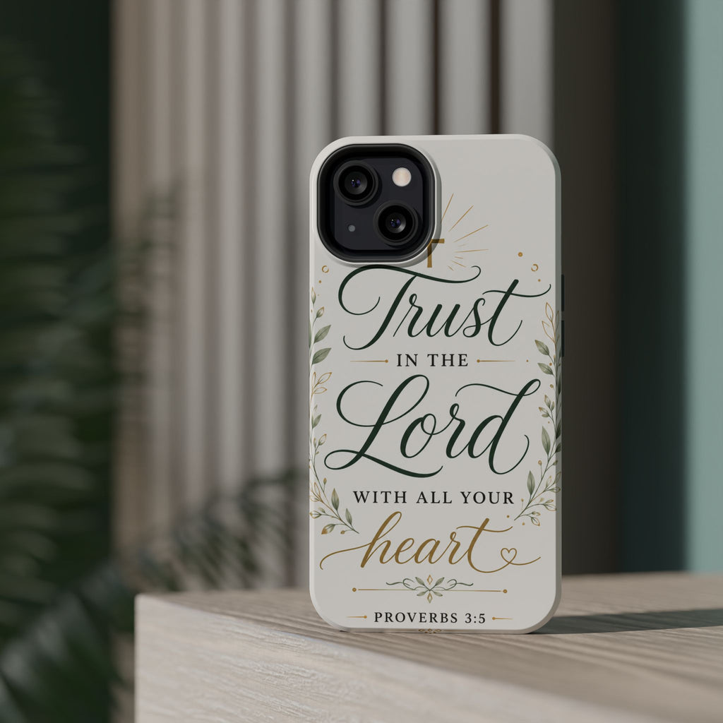 Phone Case — "Trust in the Lord with All Your Heart" Christian Magnetic Impact-Resistant Case